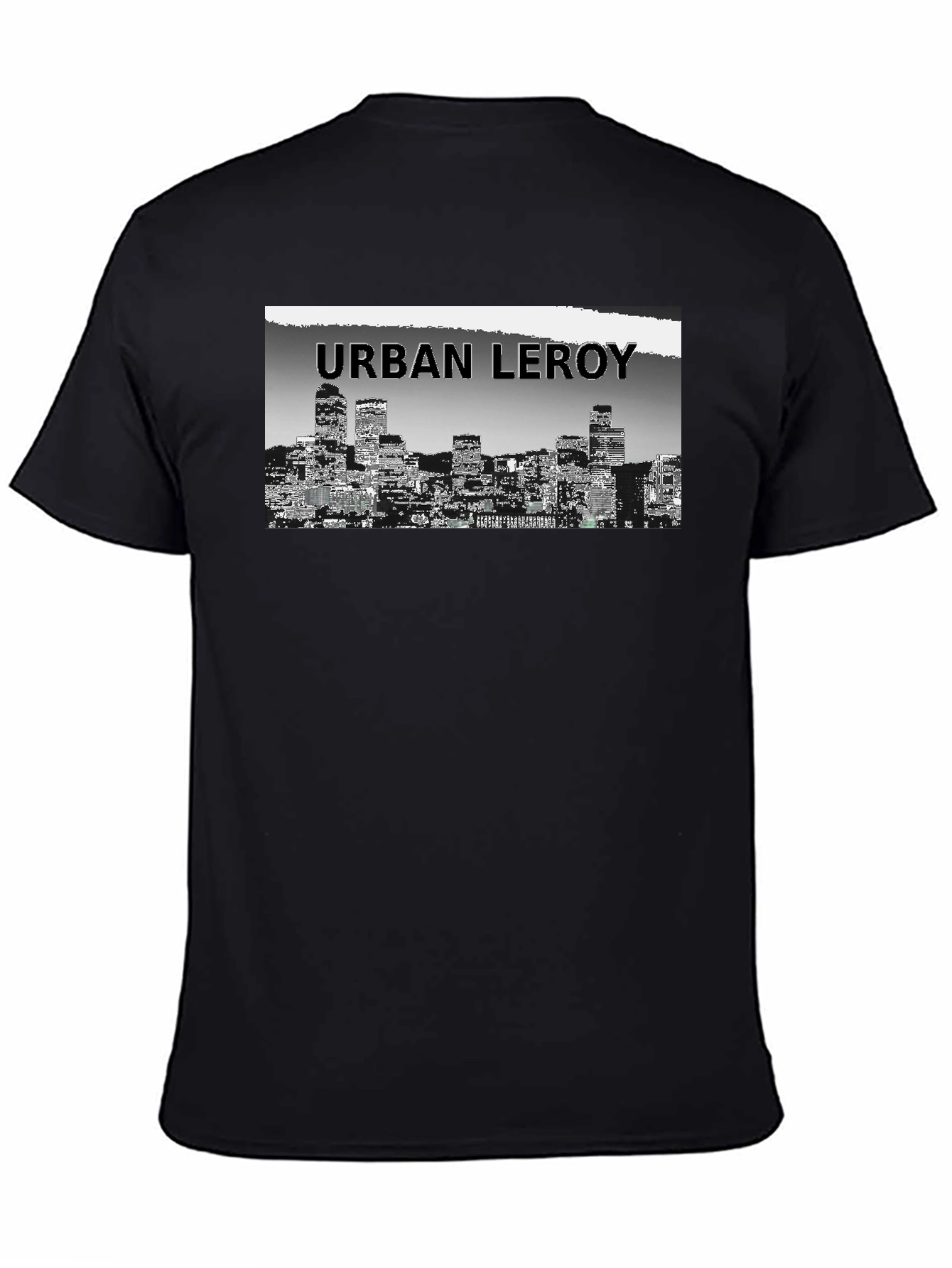 Black Urban Leroy Cityscape Graphic Tee - Black view 4