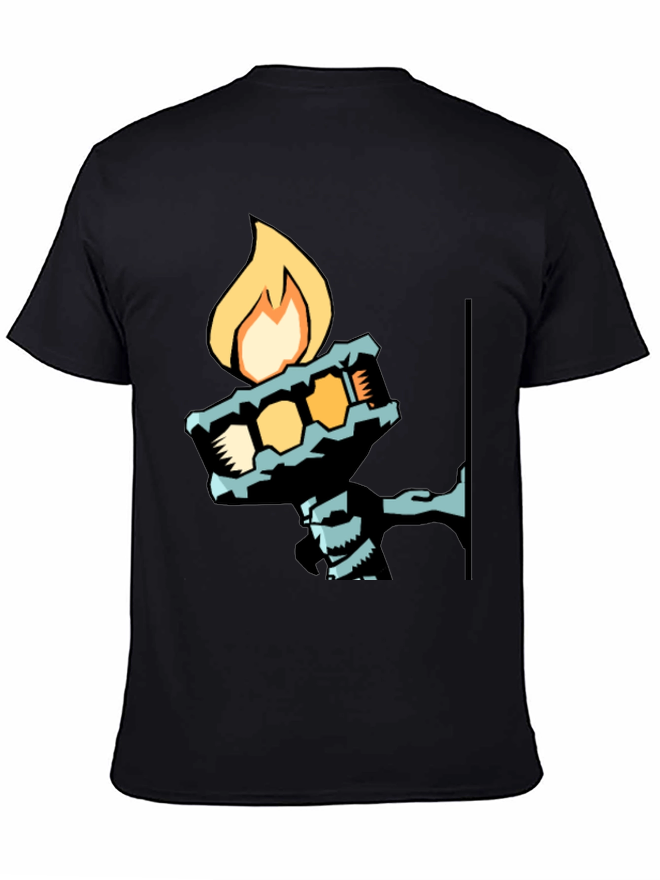 Black Cool Graphic Tee - Torch Bearer Design view 4