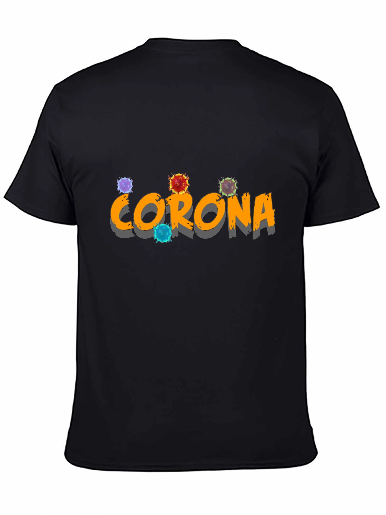Black Corona Virus Graphic Tee - Black view 4