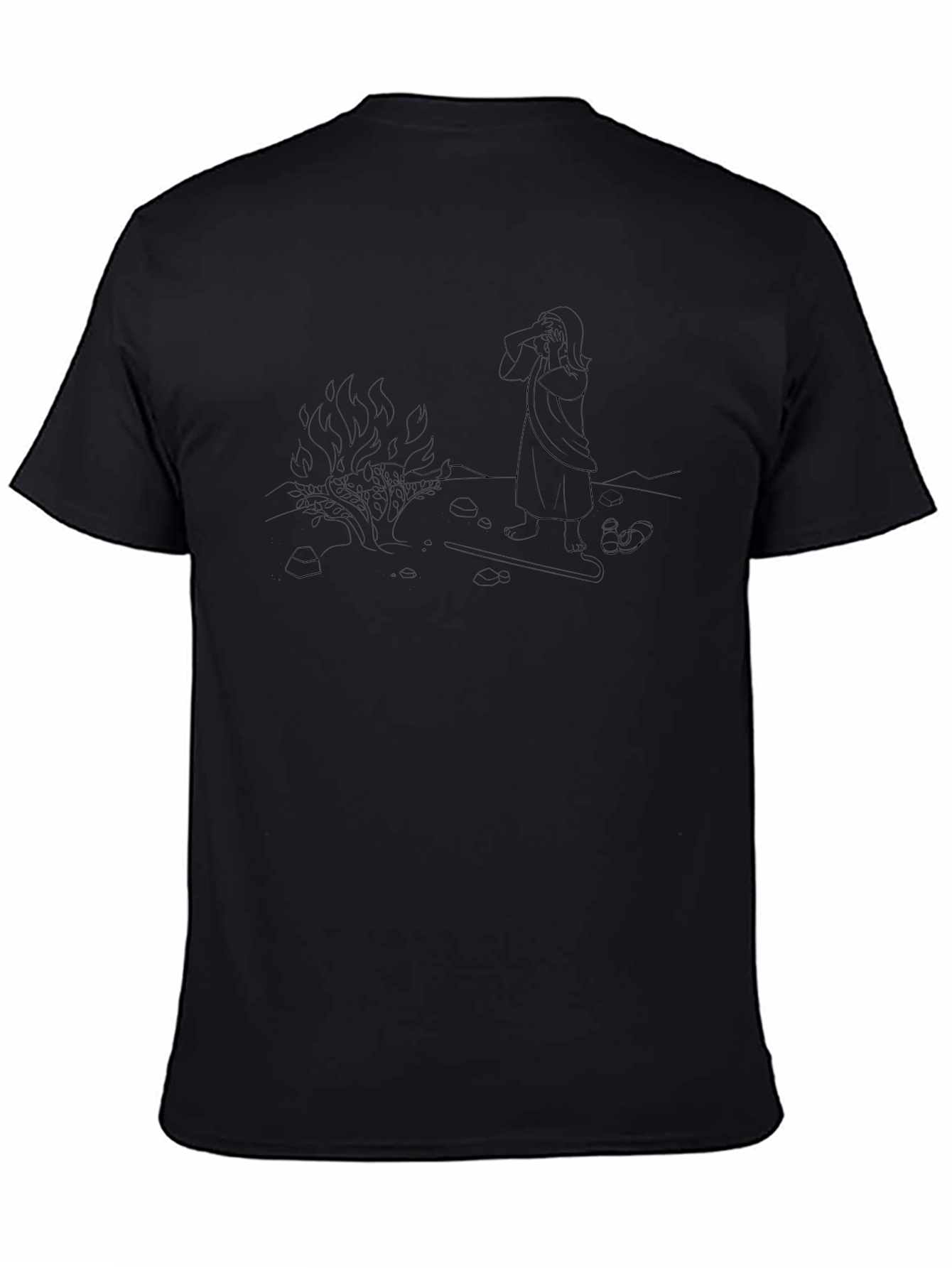 Black Burning Bush Graphic Tee - Unisex Black T-Shirt view 4