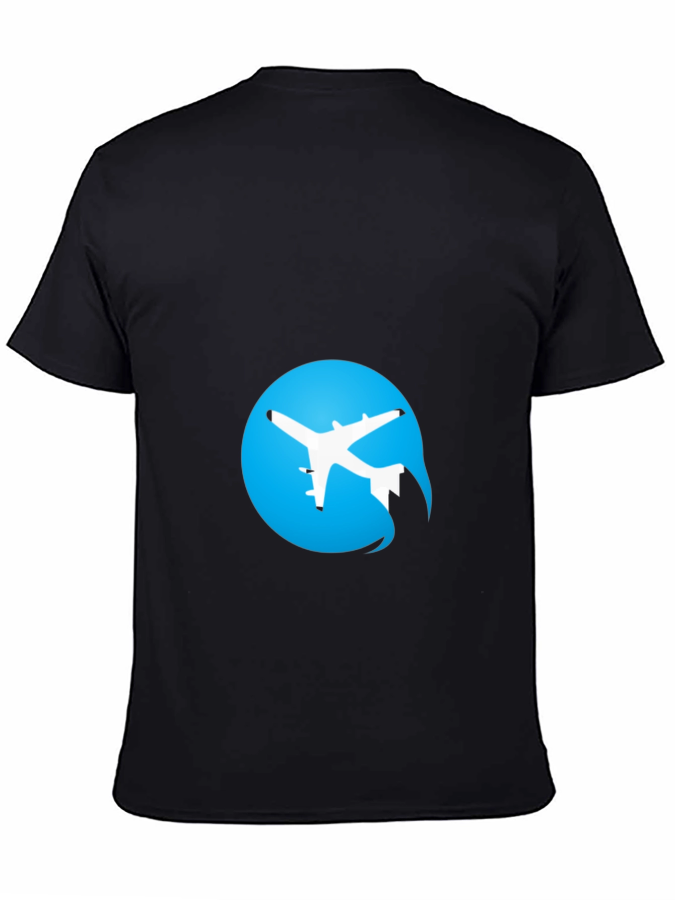 Black Airplane Logo Black T-Shirt view 4