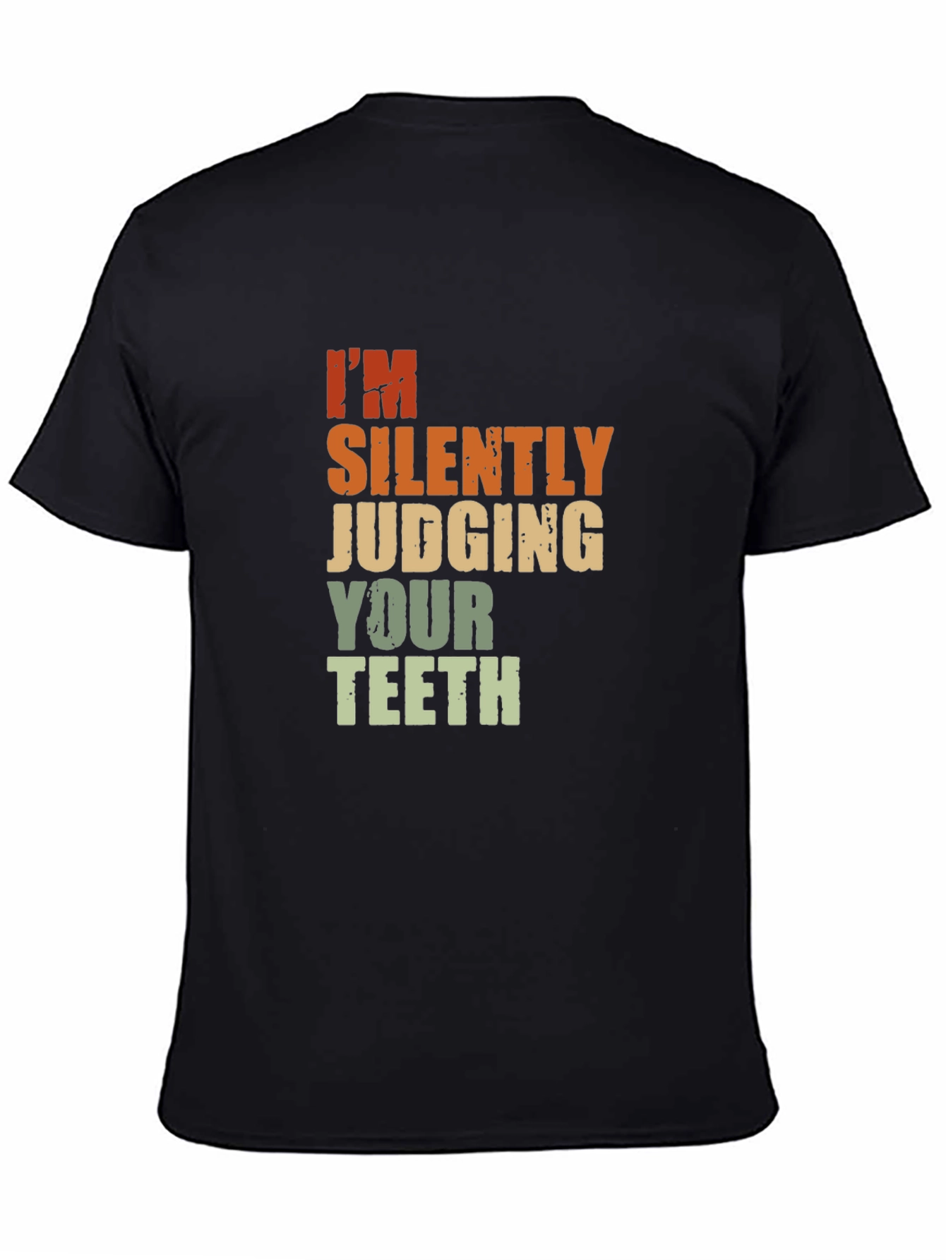 Black Silently Judging Your Teeth Graphic Tee view 4
