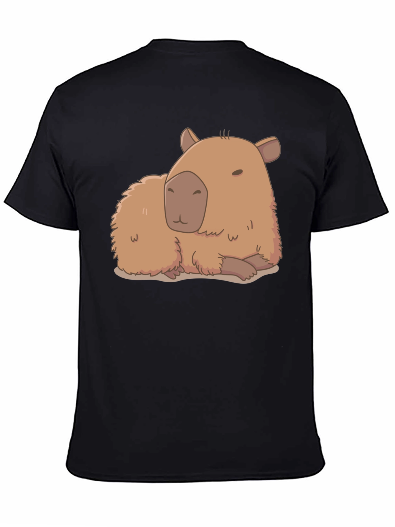 Black Capybara Graphic Tee - Relaxed Fit Cotton T-Shirt view 4