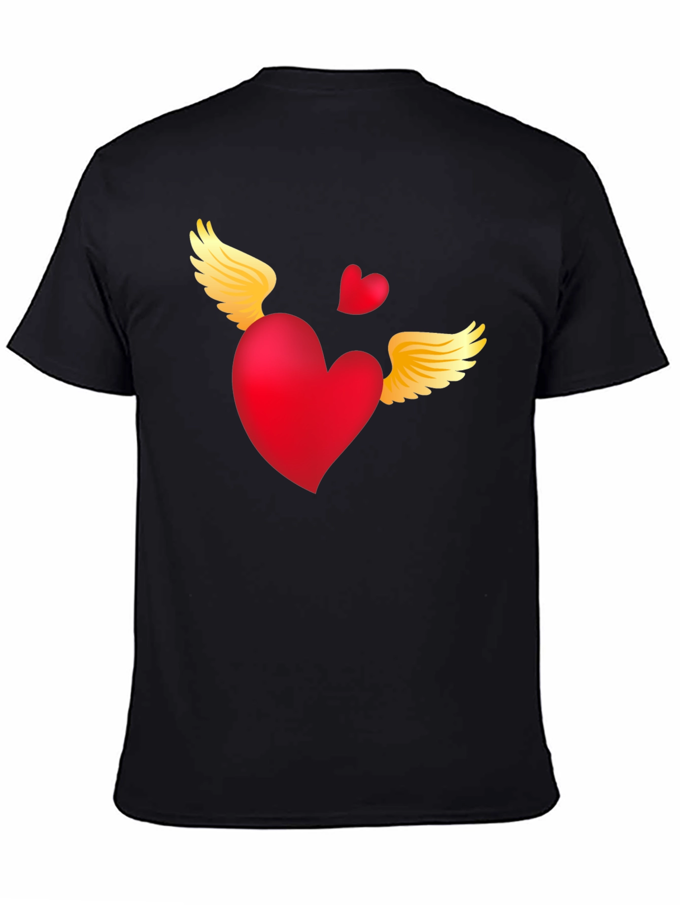 Black Heart with Wings Graphic Tee - Black view 4