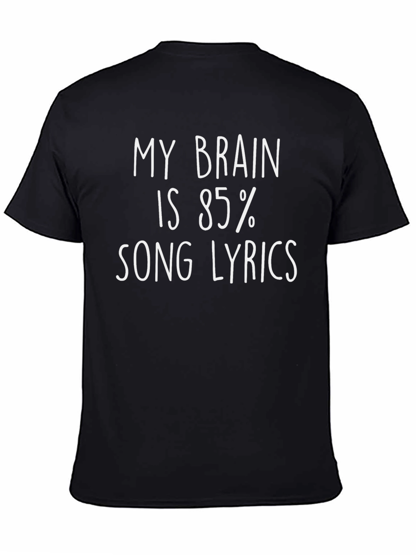 Black Song Lyrics Brain T-Shirt view 4