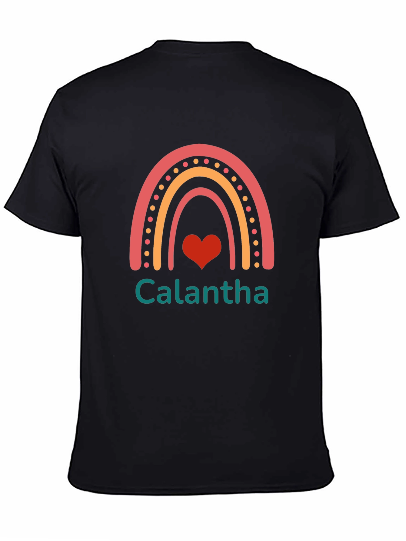 Black Rainbow Heart Calantha Custom T-Shirt view 4