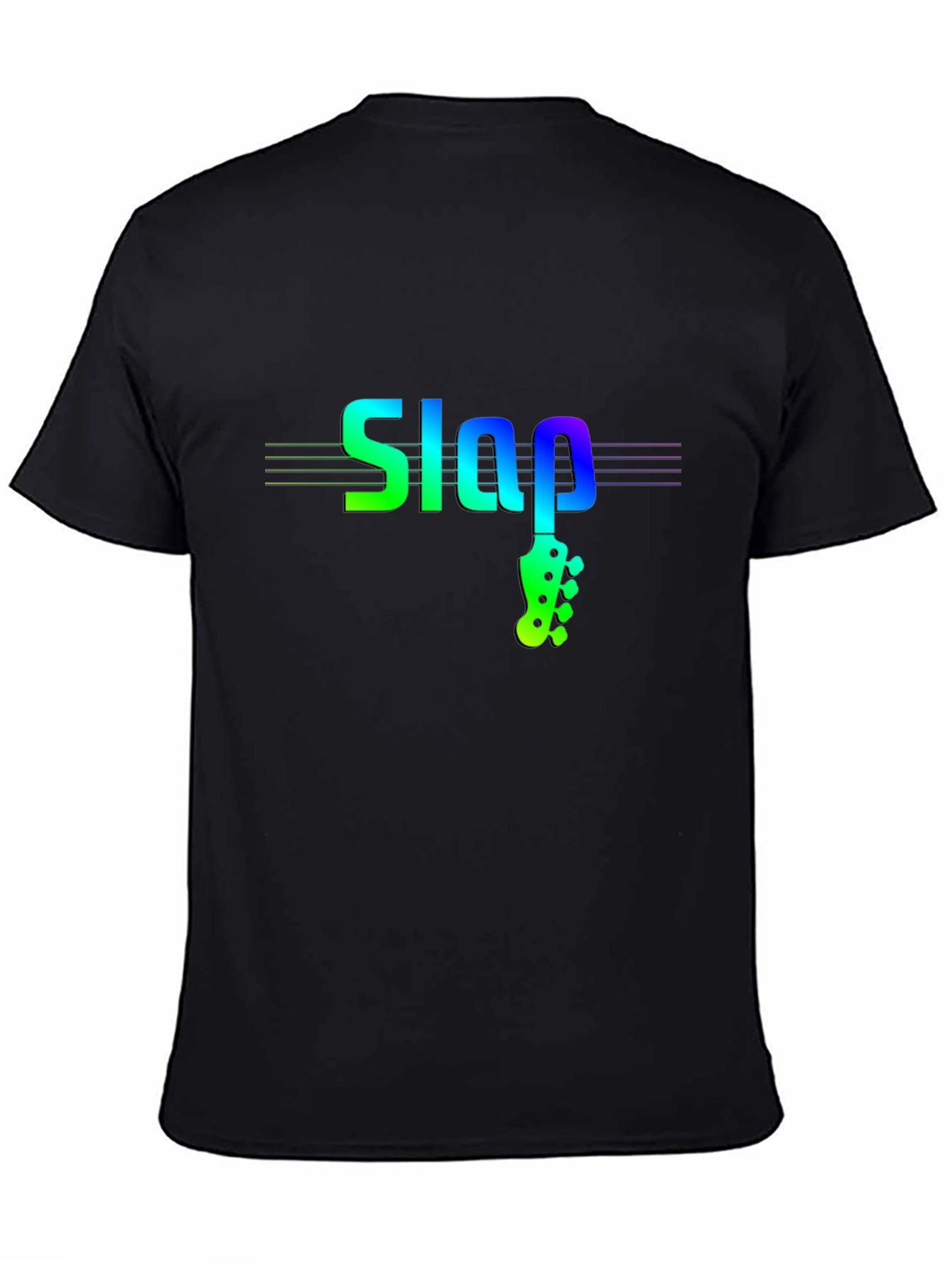 Black Slap Bass Music T-Shirt - Cool Musician Tee view 4