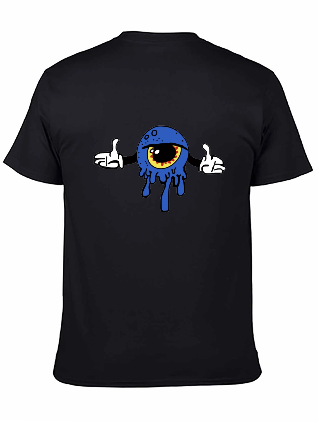 Black Eye Cartoon Graphic Black T-Shirt view 4