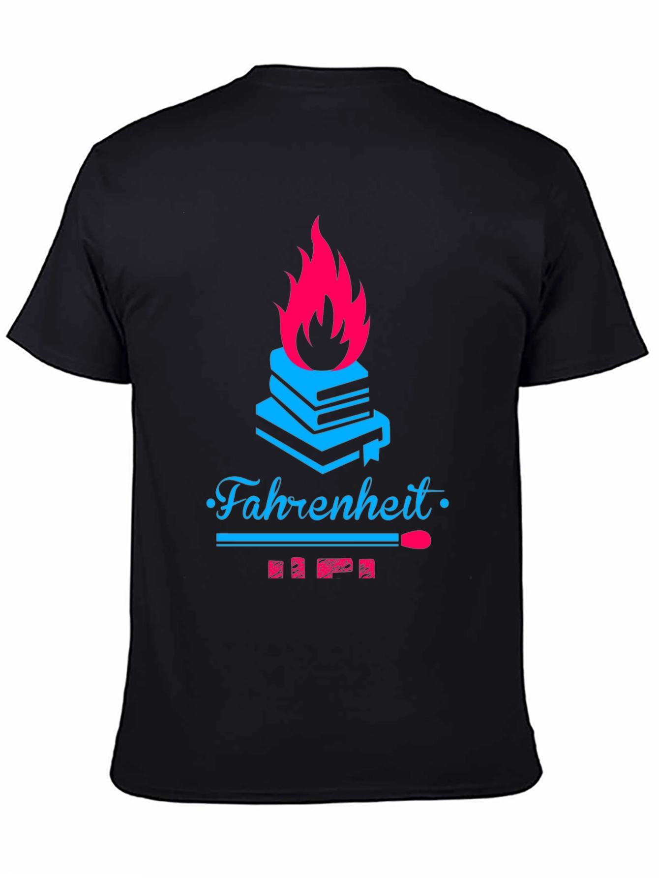 Black Fahrenheit Book Burning Graphic Tee view 4