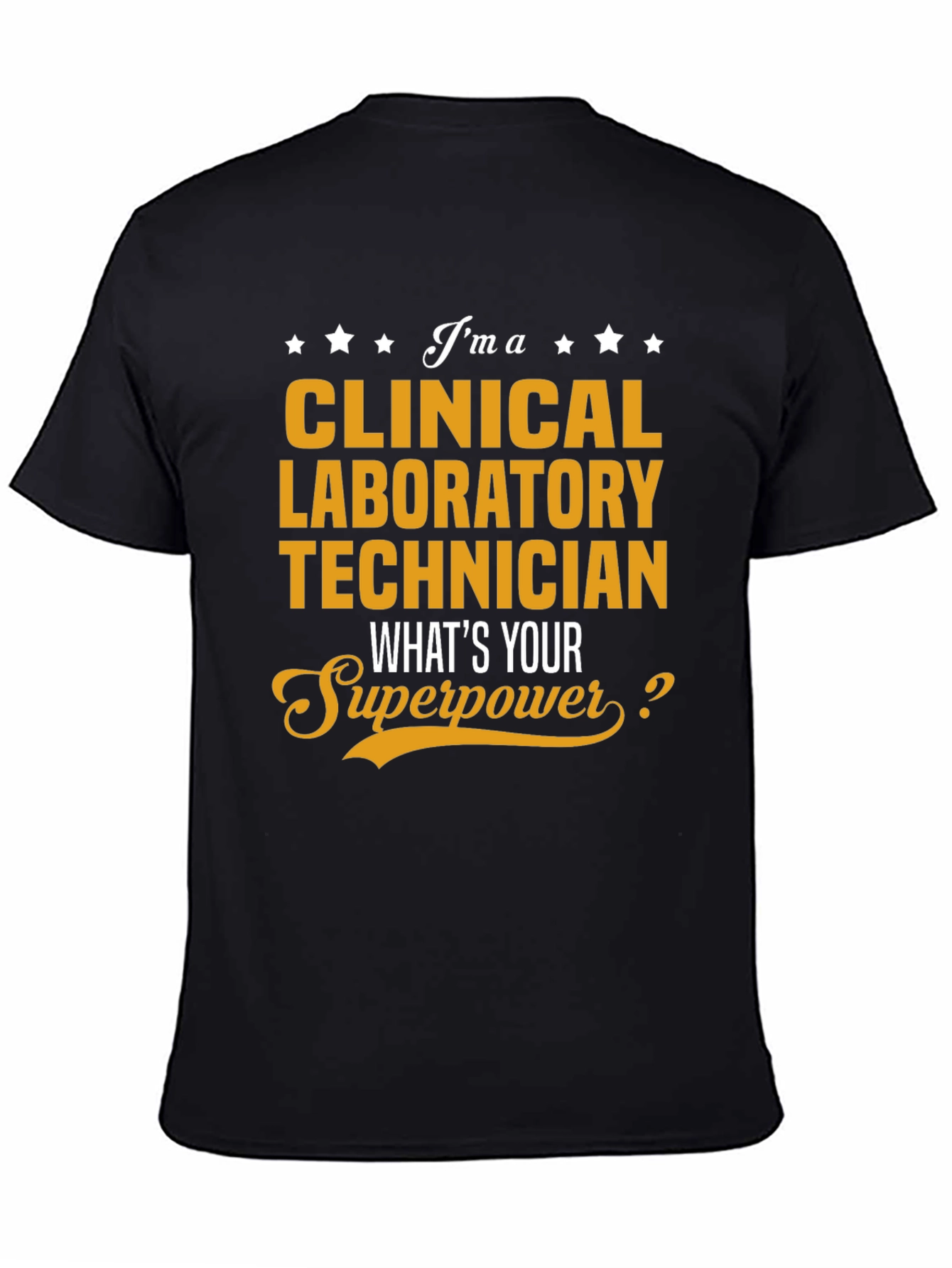 Black Clinical Lab Tech Superpower T-Shirt view 4