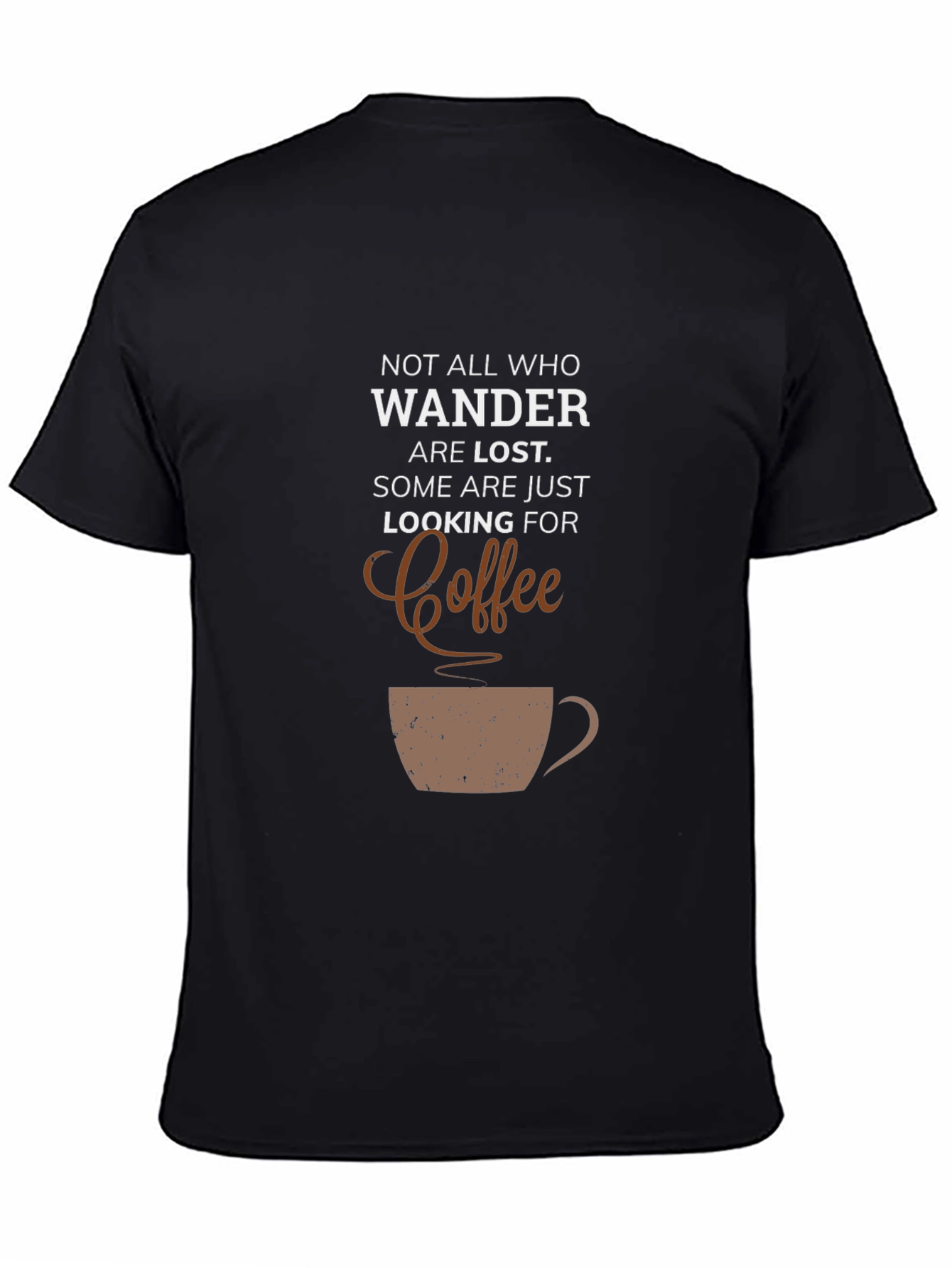 Black Wander Coffee Graphic Tee - Black view 4