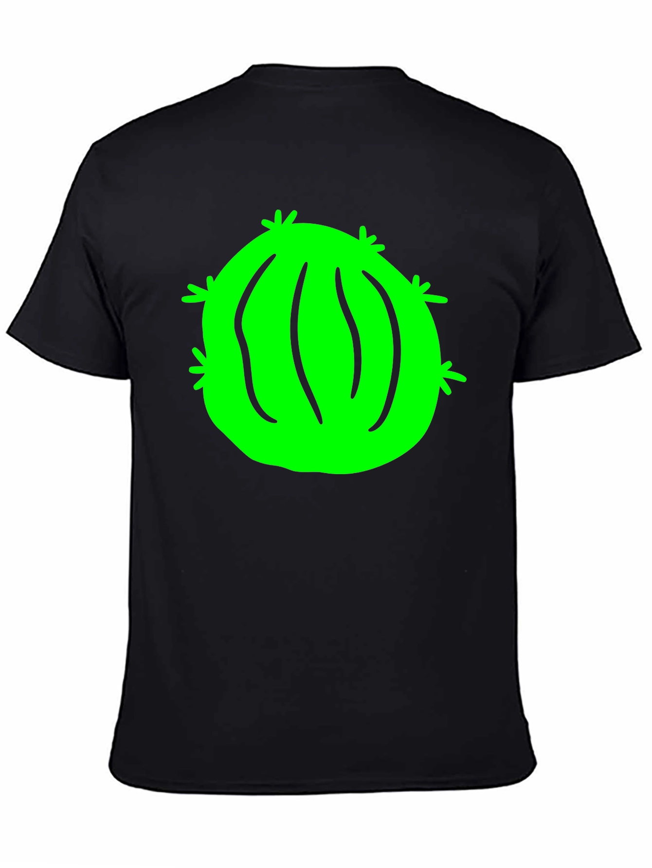 Black Funny Cactus Graphic T-Shirt - Black view 4