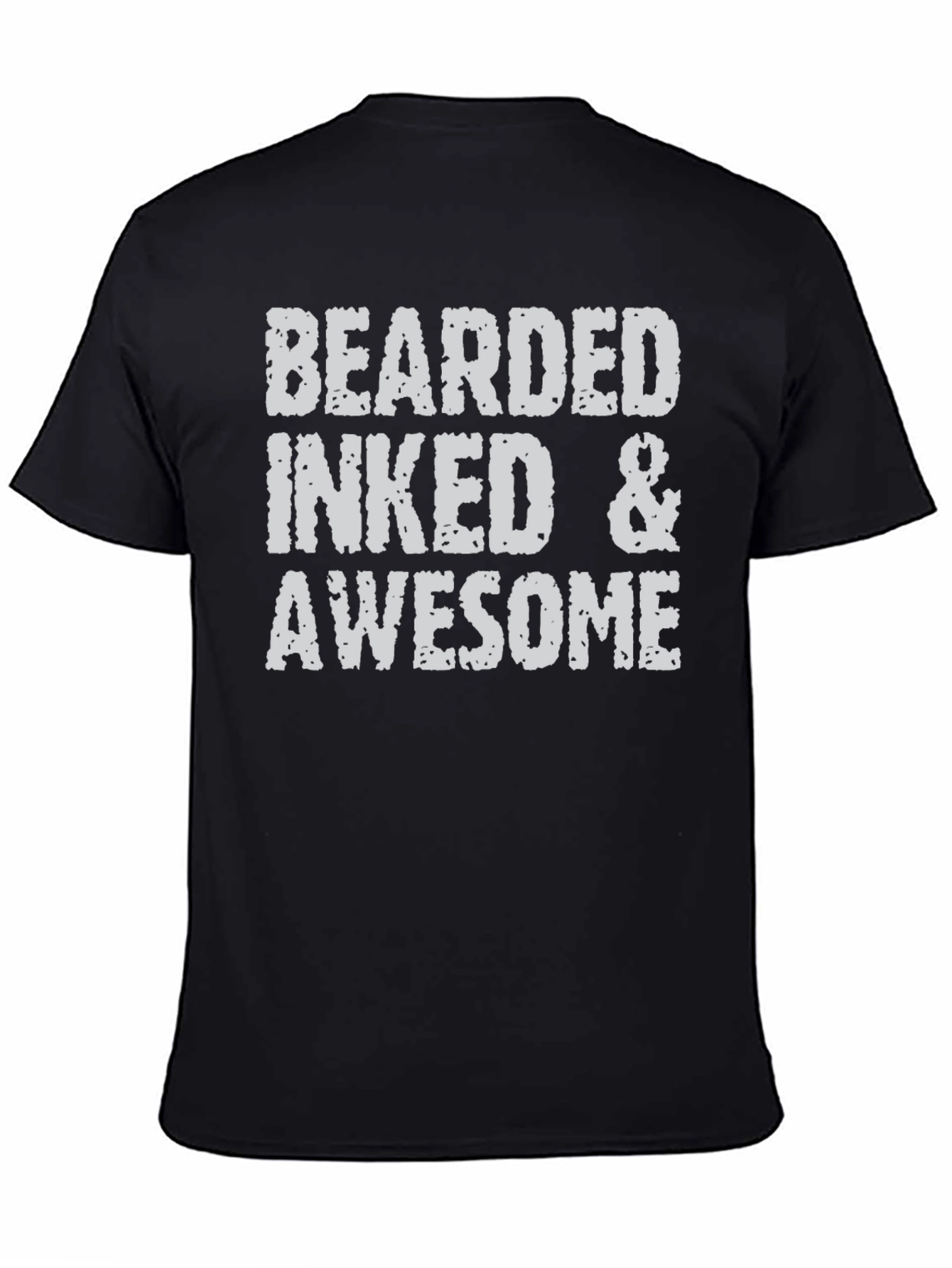 Black Bearded Inked & Awesome Graphic T-Shirt view 4