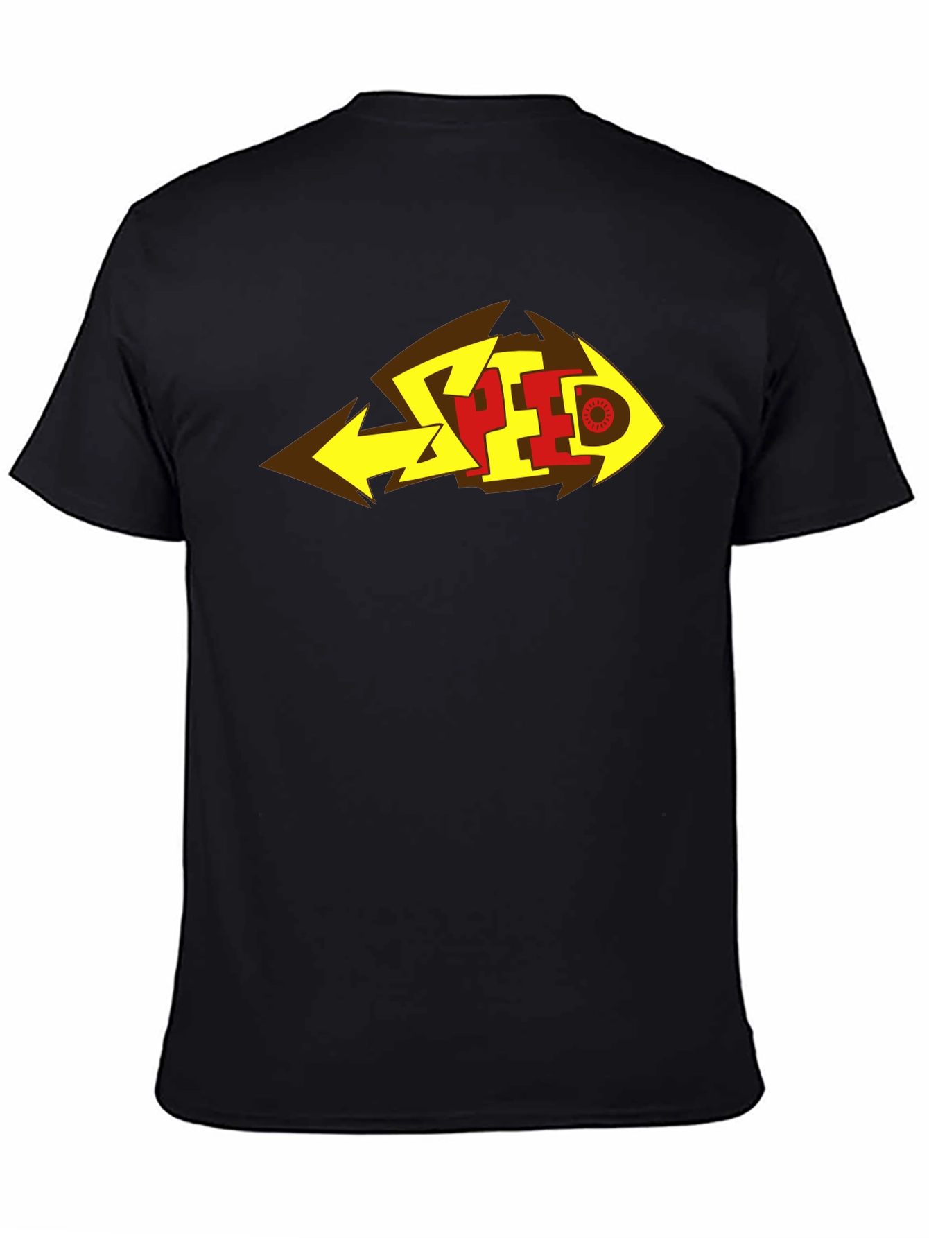Black Bold SPEED Graphic Tee - Black Cotton Blend view 4