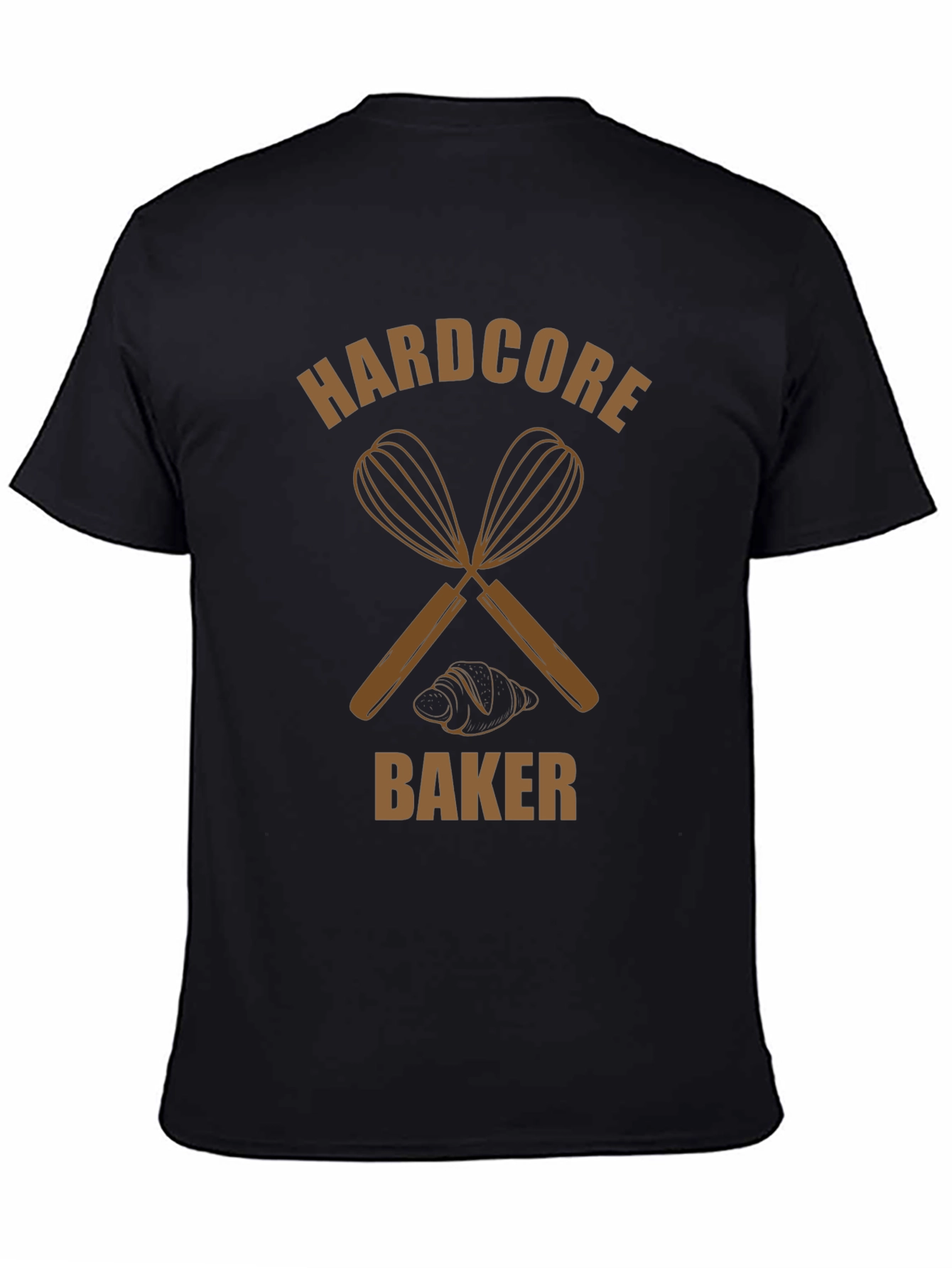 Hardcore Baker T-Shirt: Whisk & Croissant Design - 4