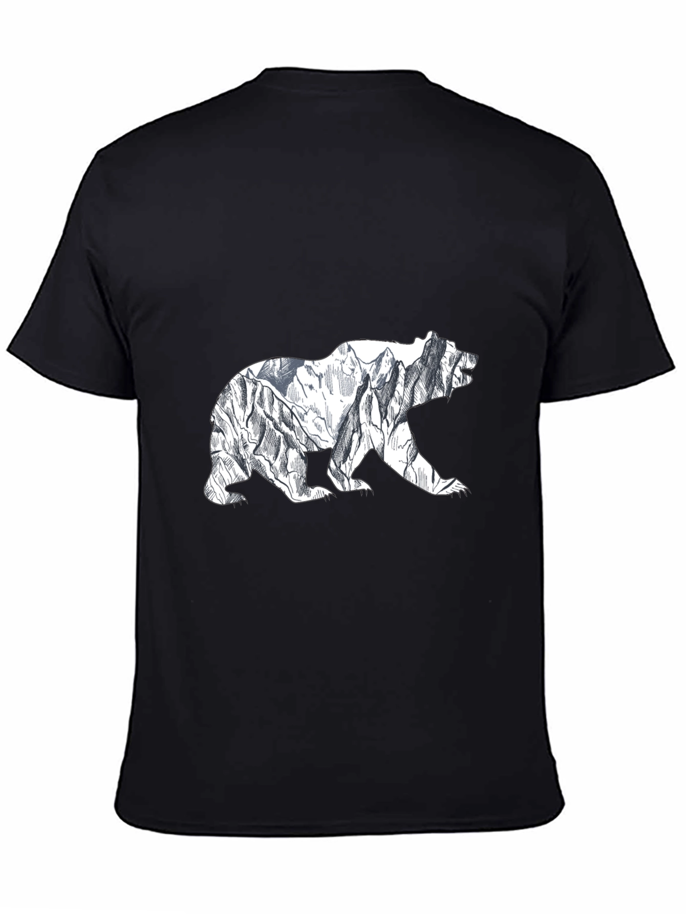 Black Mountain Bear Graphic Tee - Black view 4
