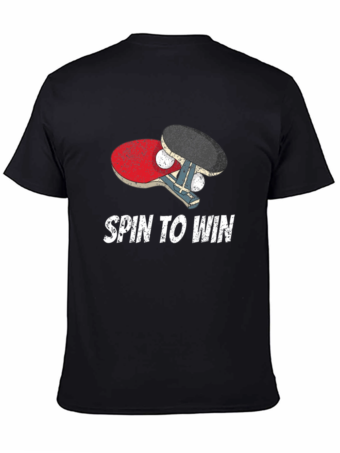 Black Spin To Win Ping Pong T-Shirt view 4