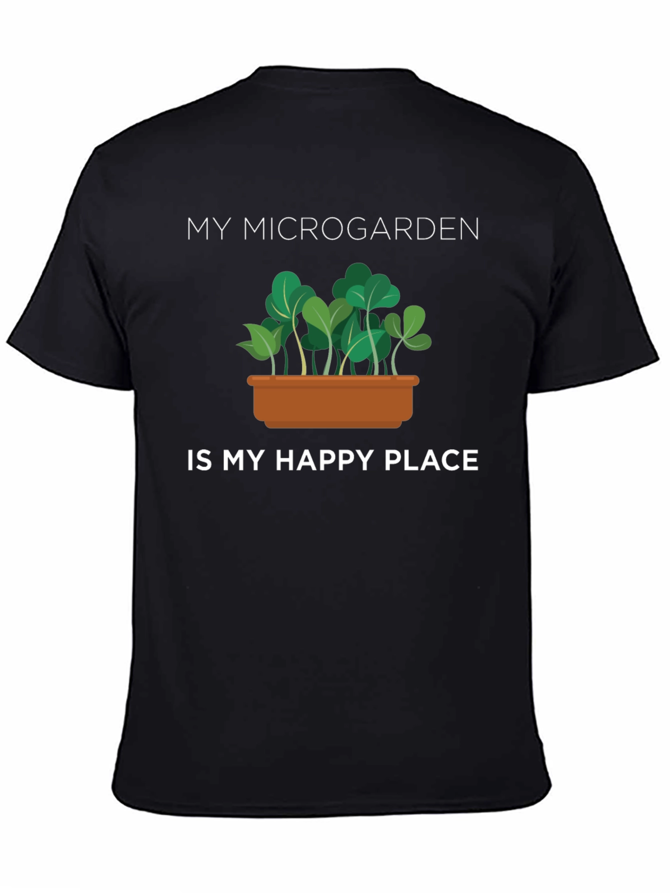 Black Microgarden Happy Place Black T-Shirt view 4