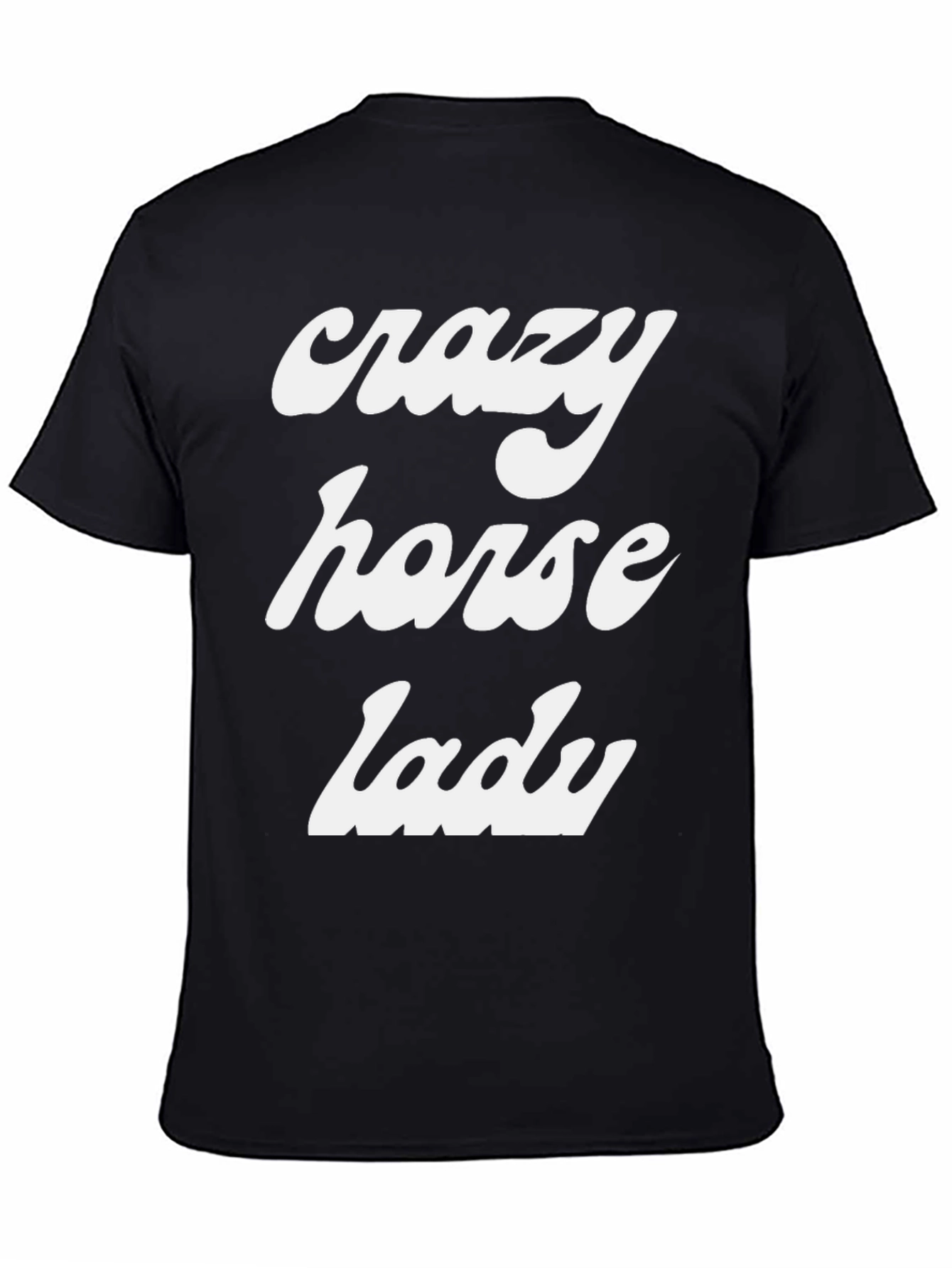 Black Crazy Horse Lady Tee - Novelty Graphic T-Shirt view 4