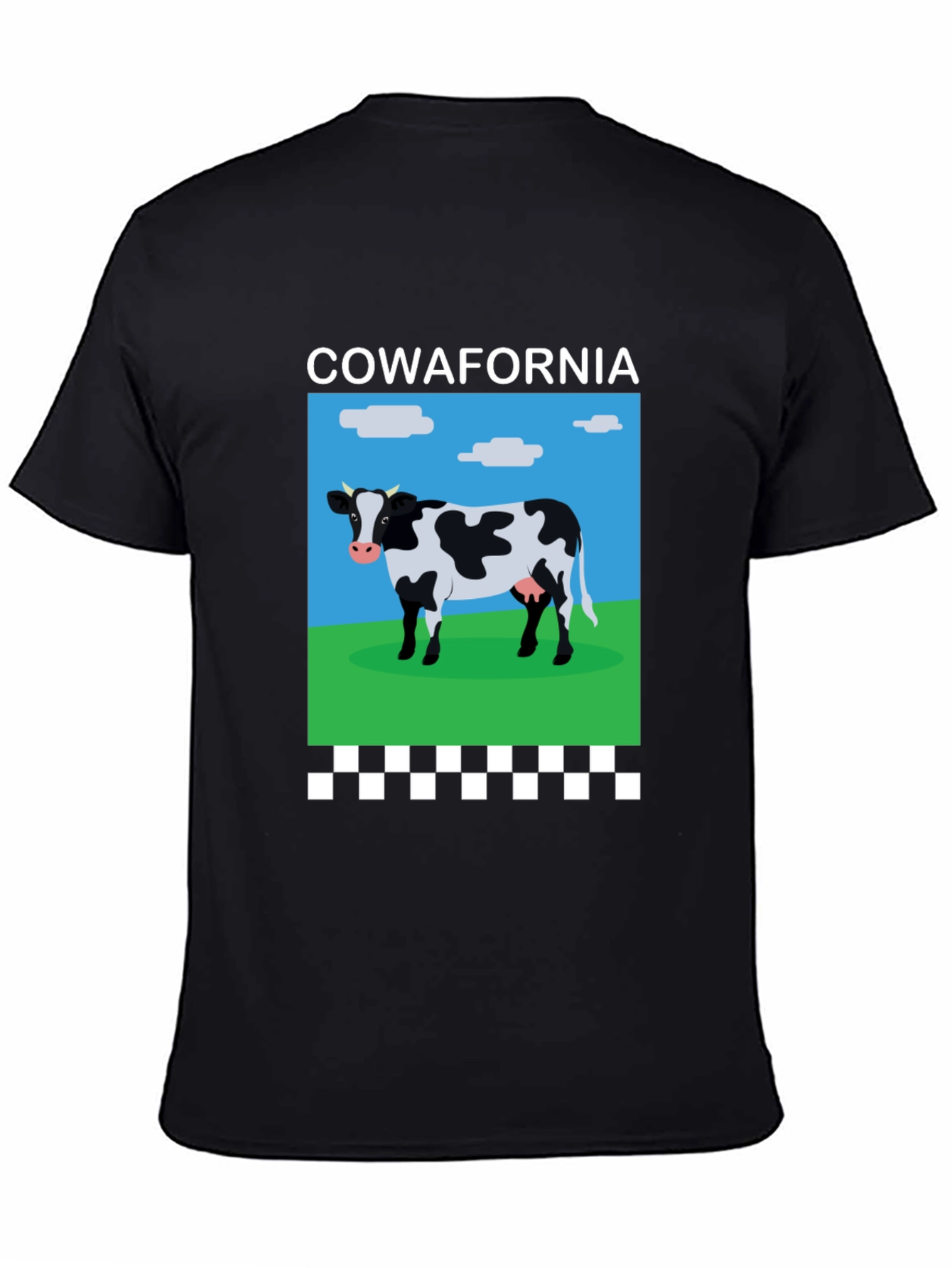 Black Cow-afornia T-Shirt: Hilarious Cow Design Tee view 4