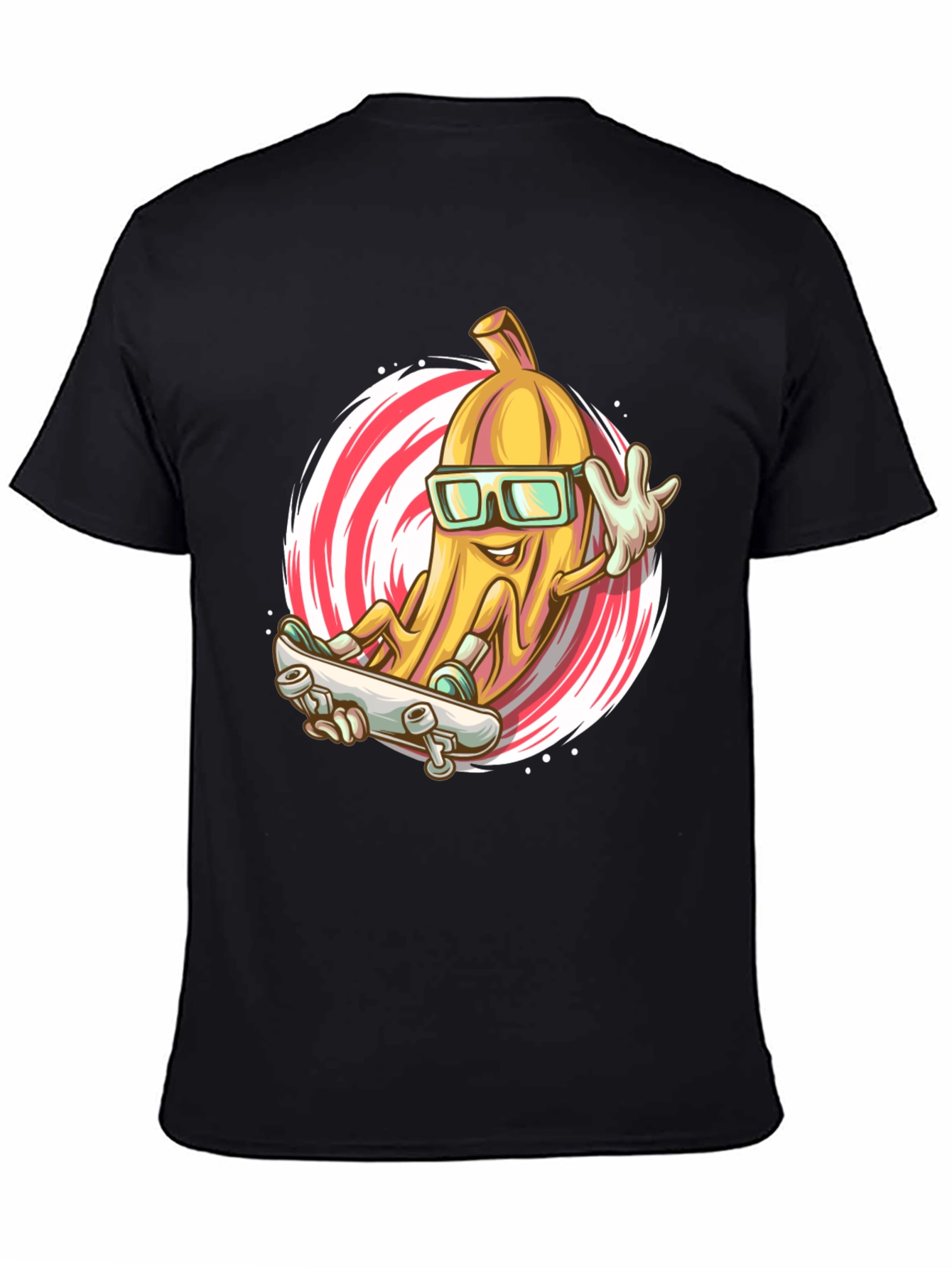 Black Cool Banana Skateboard T-Shirt view 4