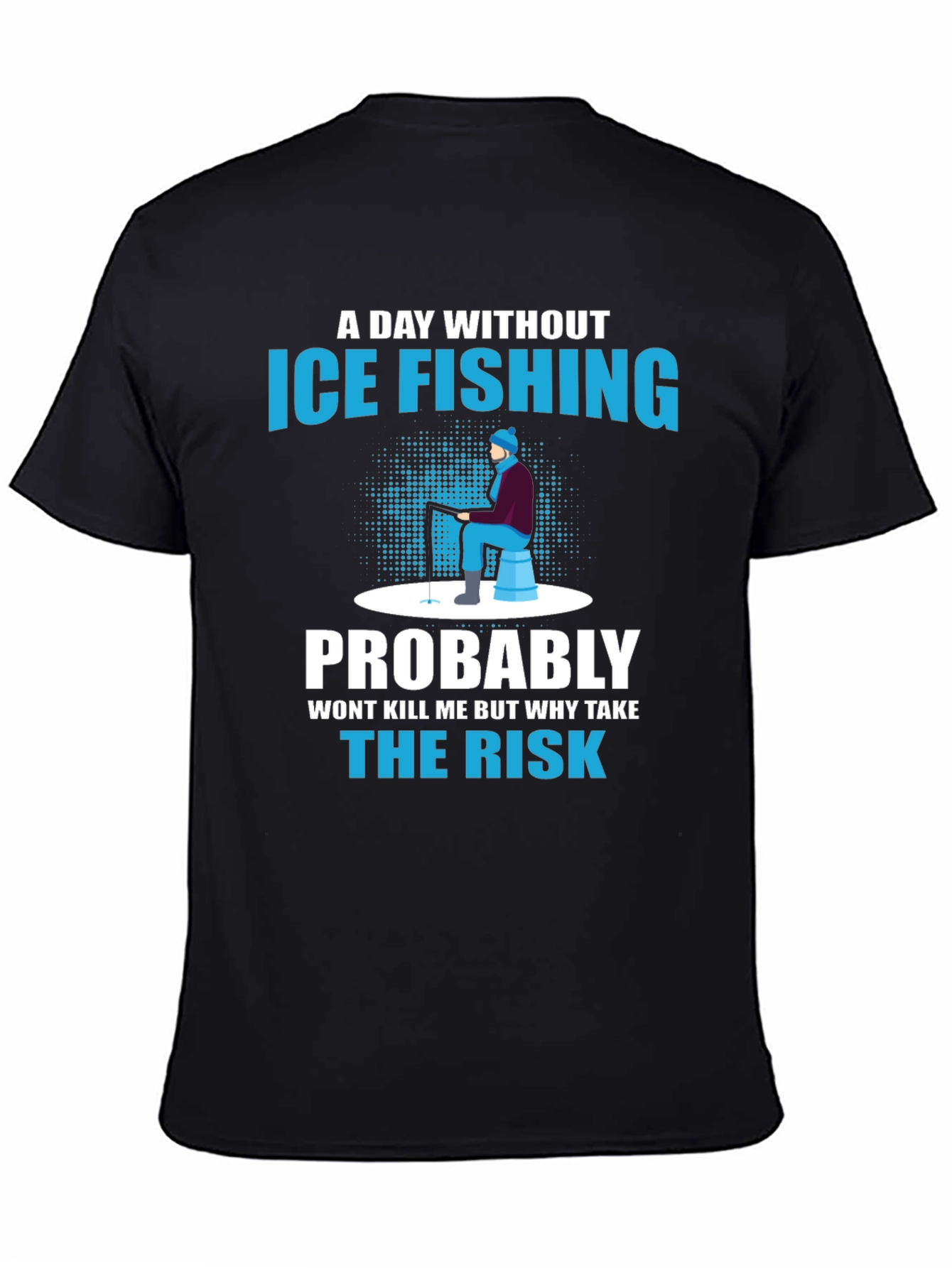 Black Ice Fishing Graphic T-Shirt view 4