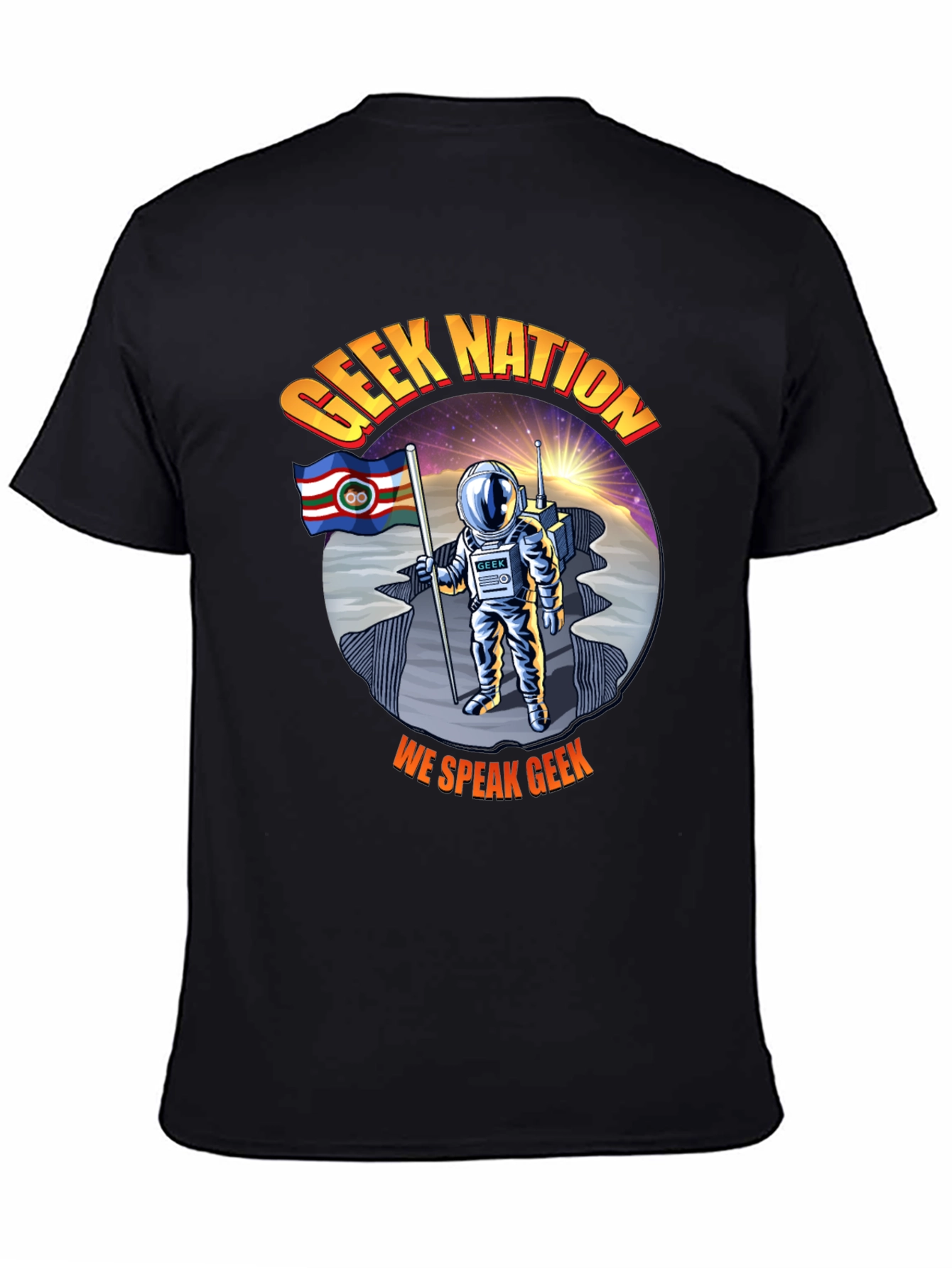 Black Geek Nation T-Shirt: Astronaut Design view 4
