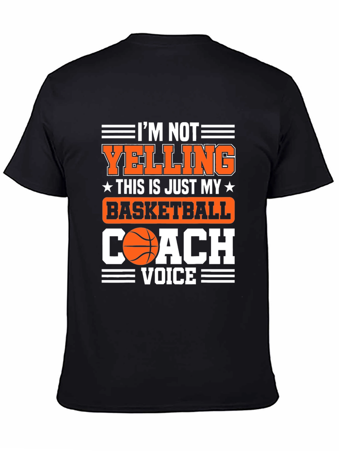 Black Basketball Coach Voice T-Shirt view 4