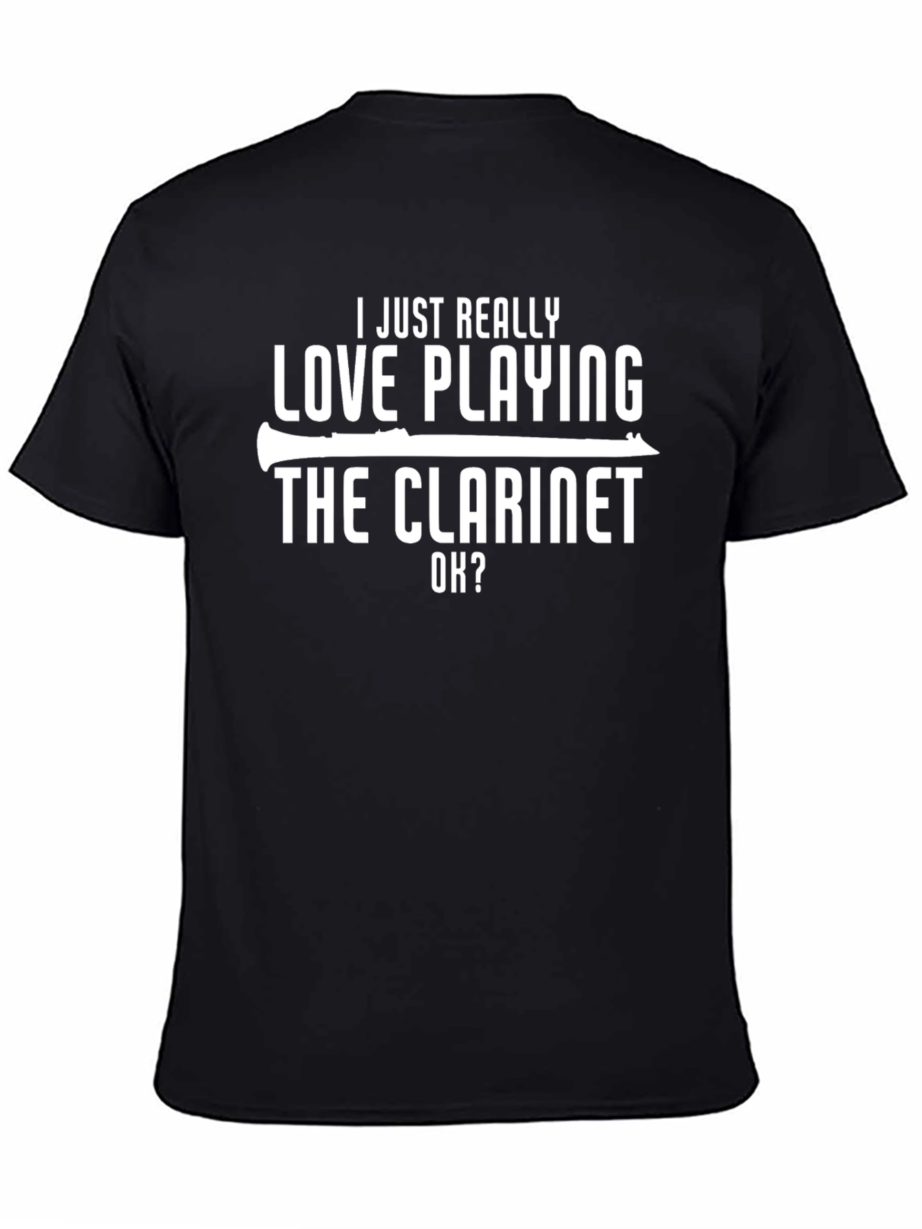 Black I Love Playing The Clarinet Black T-Shirt view 4