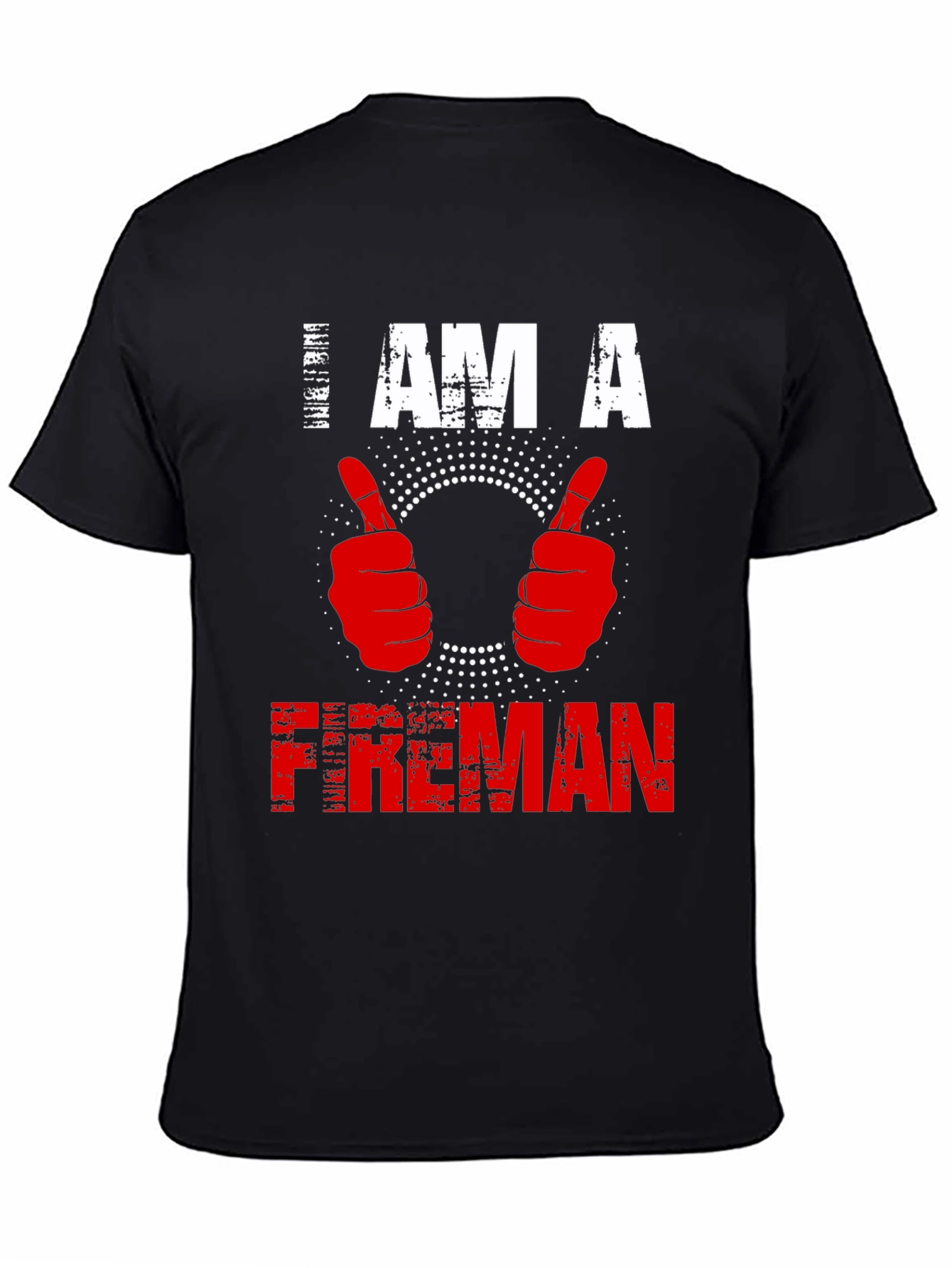 Black I am a Fireman T-shirt - Graphic Print view 4