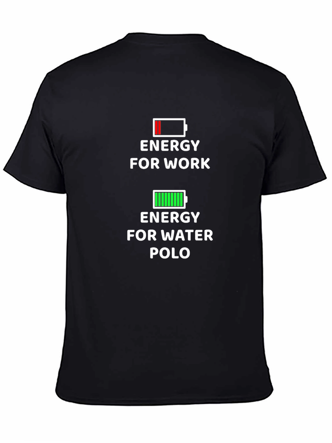 Black Energy for Water Polo T-Shirt - Black view 4