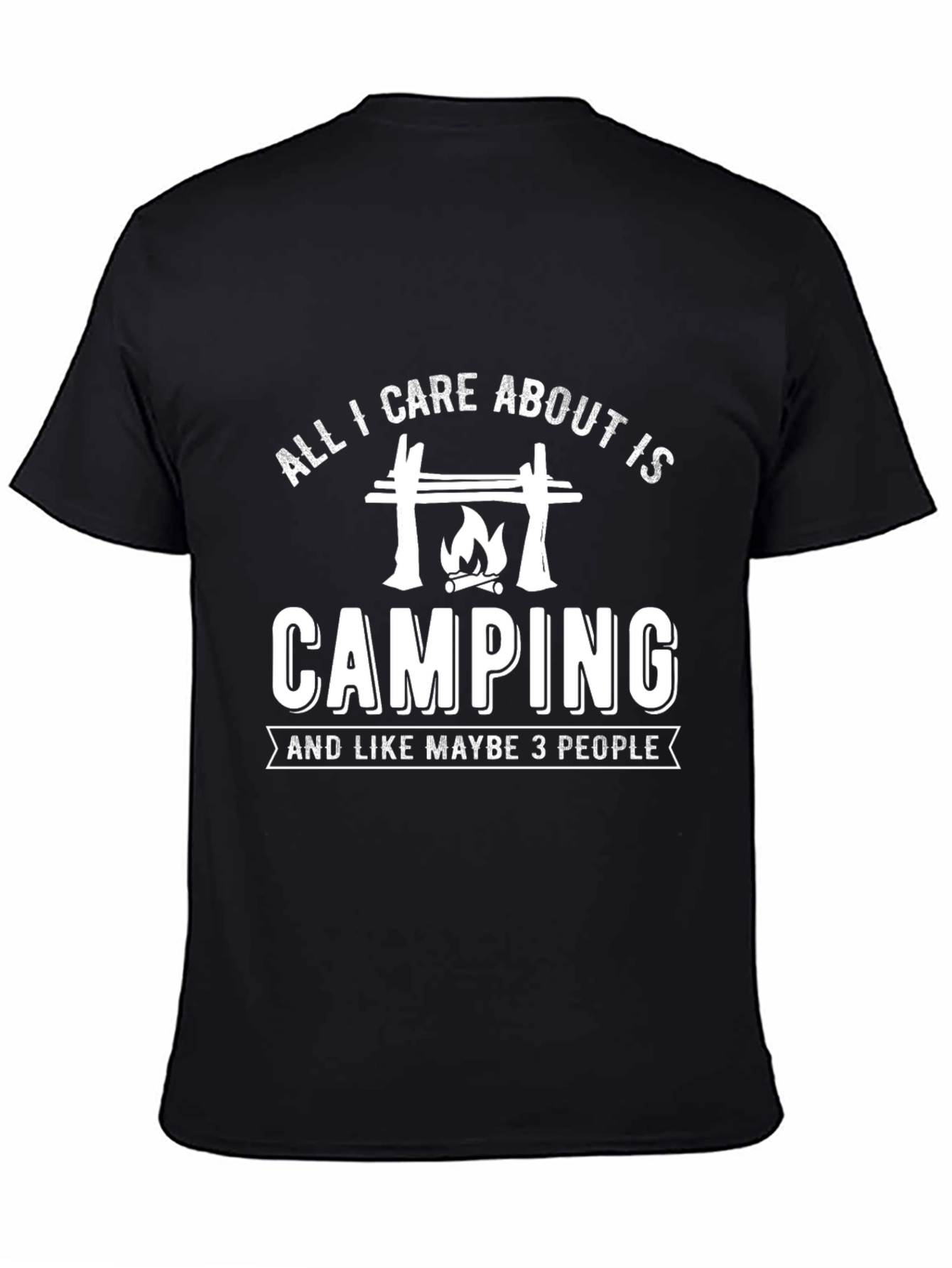 Black Camping Graphic T-Shirt - All I Care About view 4