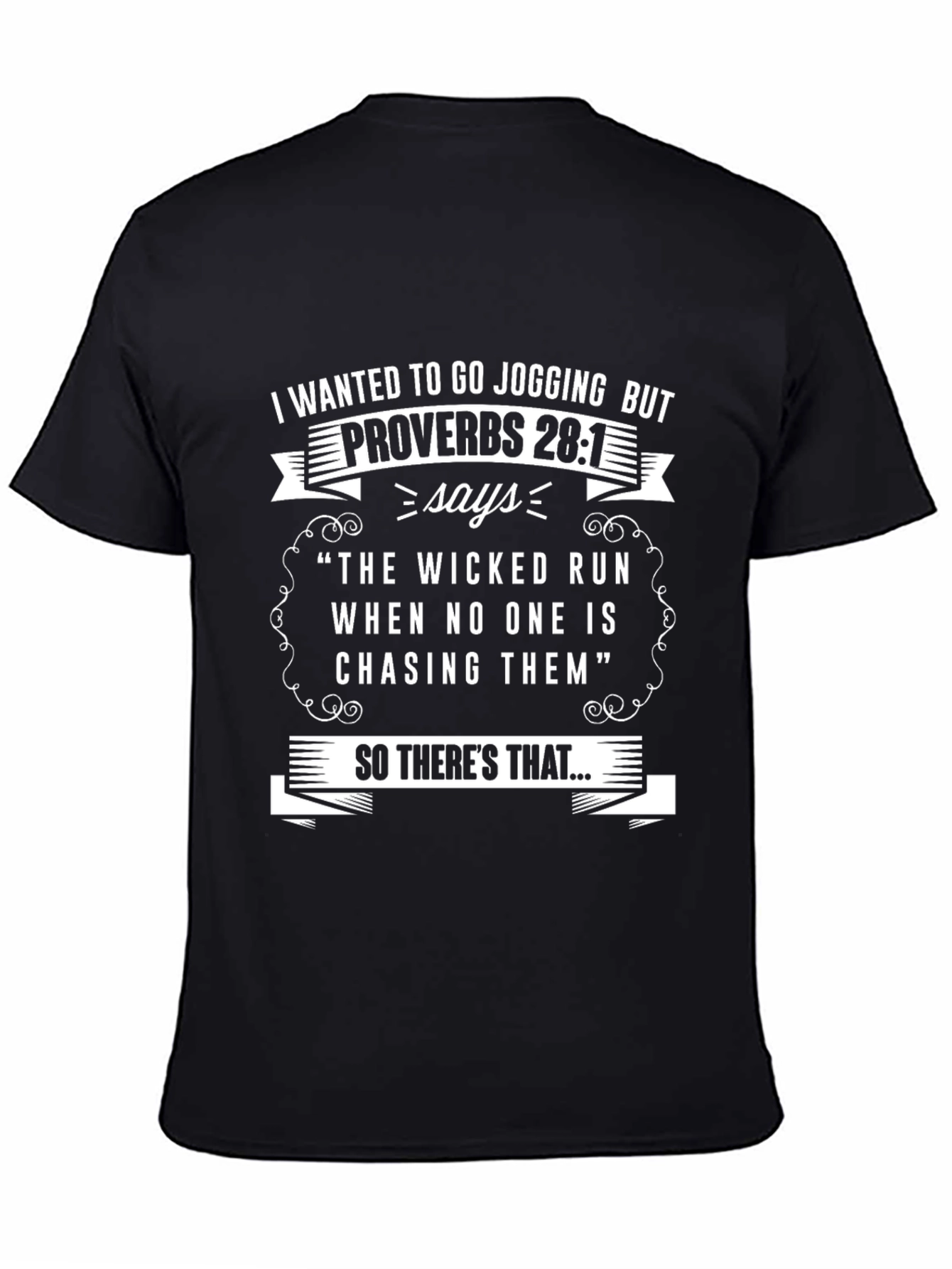 Funny Proverbs 28:1 Jogging T-Shirt - 4