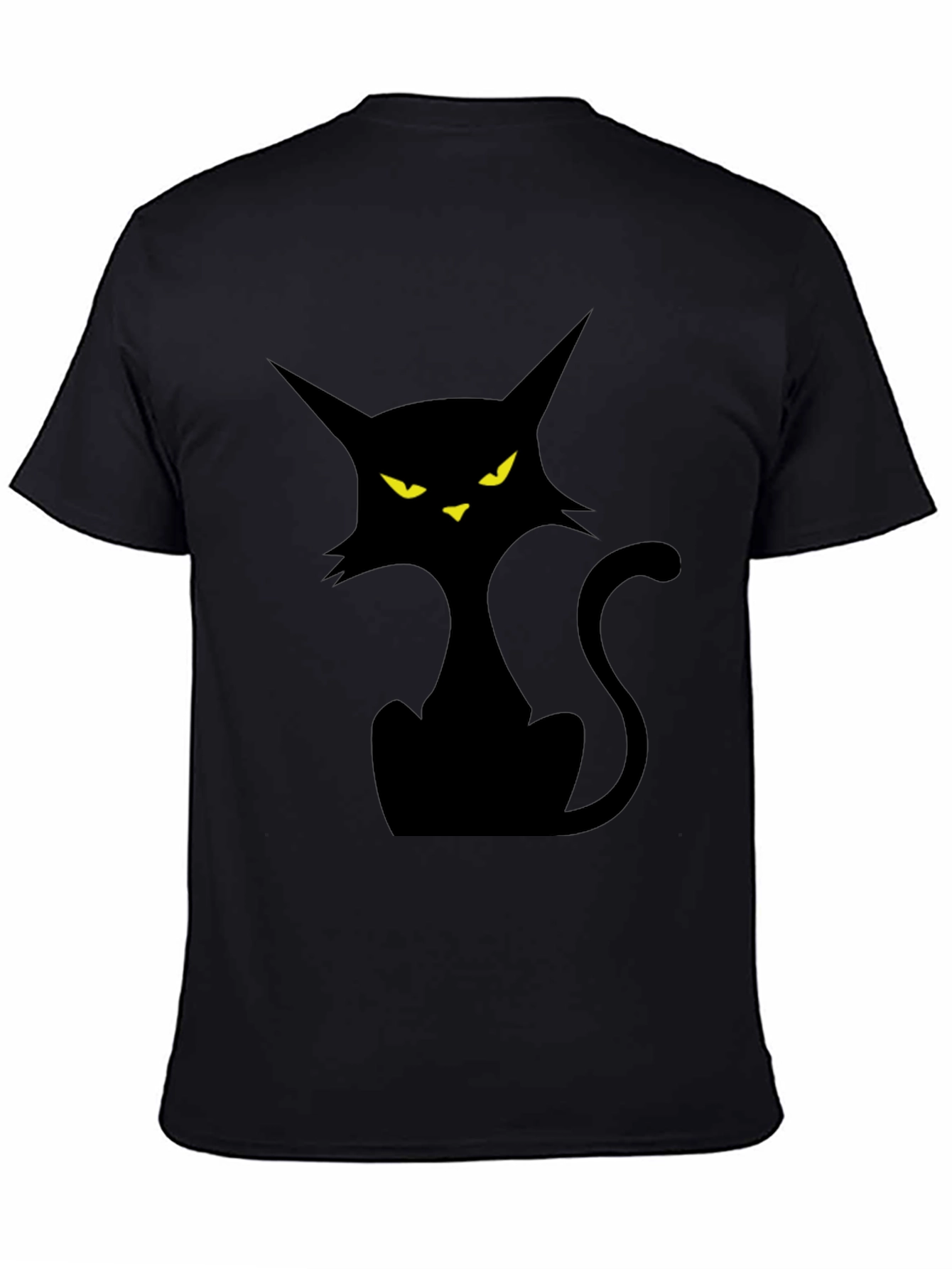 Black Black Cat Graphic Tee - Spooky Season Style view 4