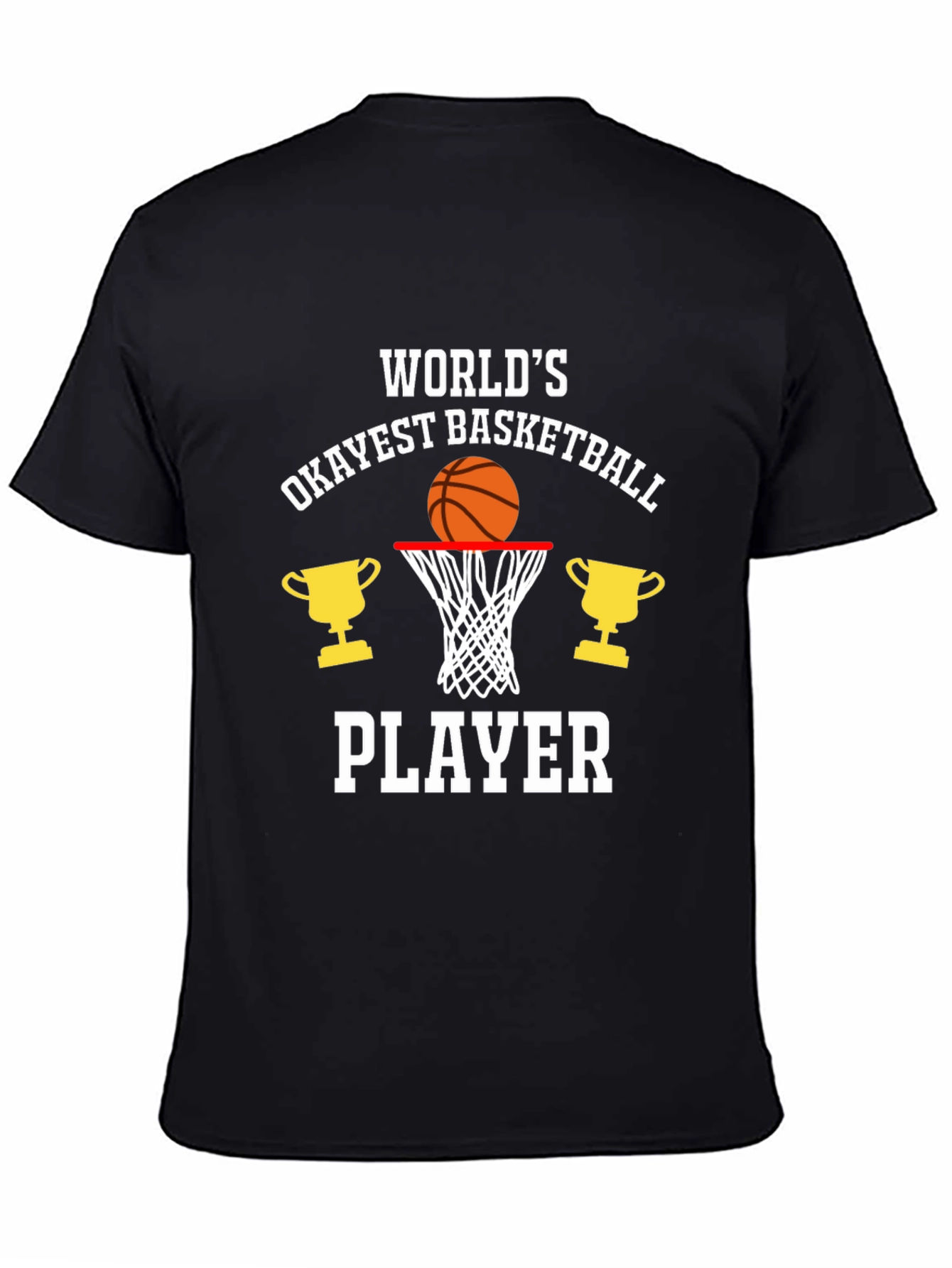 Black World's Okayest Basketball Player Graphic T-Shirt view 4