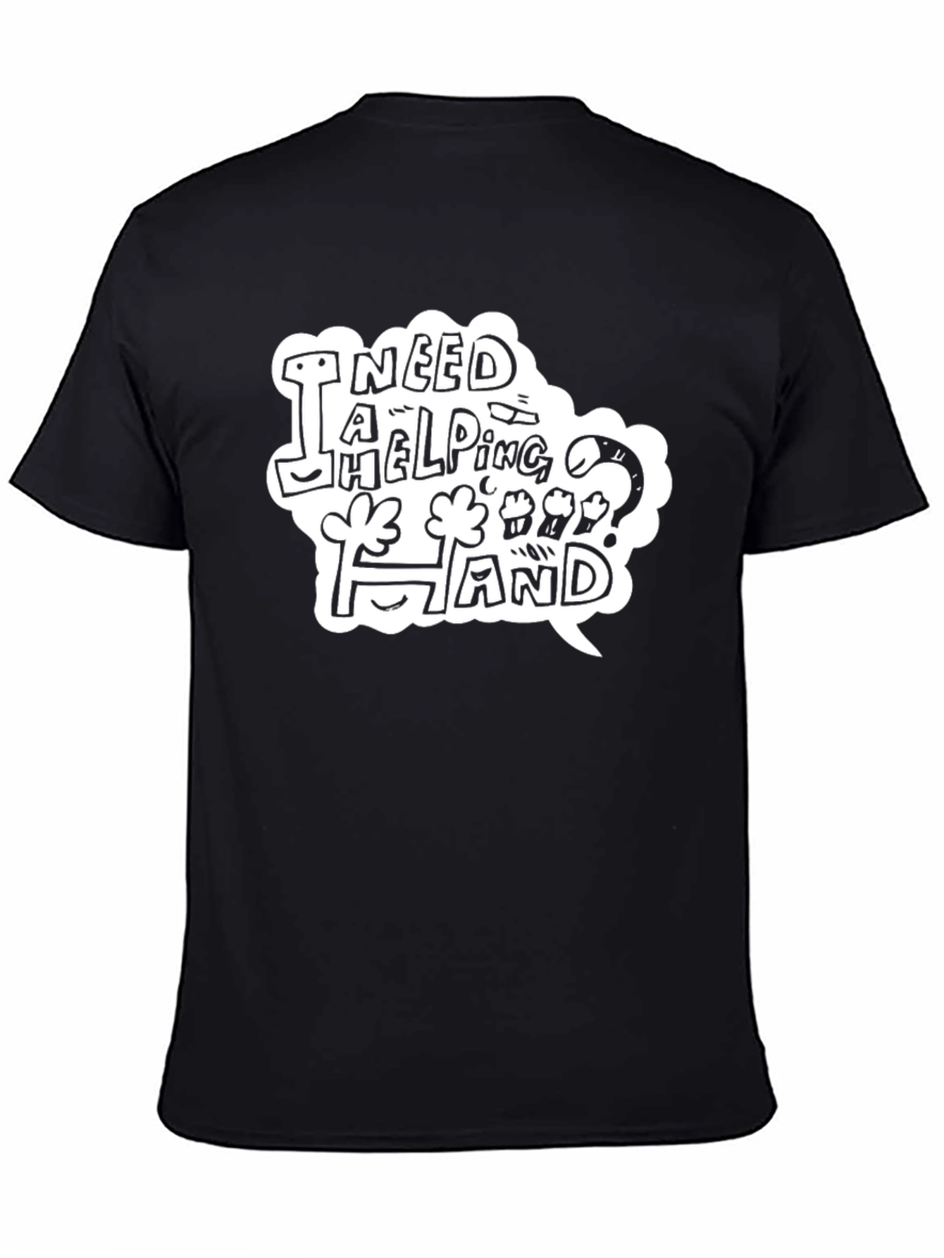 Black I Need A Helping Hand Black T-Shirt view 4