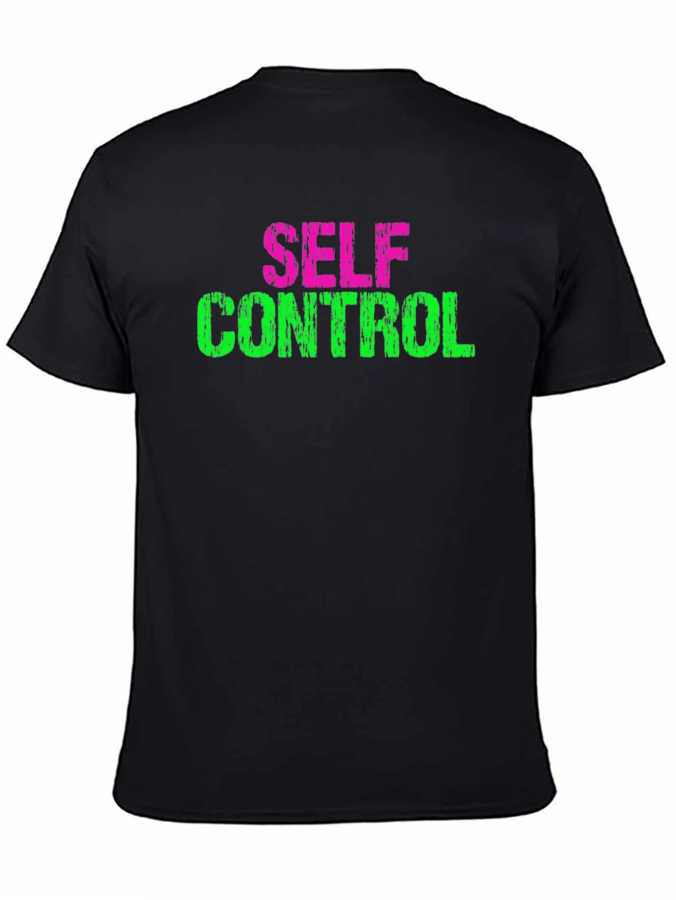 Black Self Control Graphic Tee - Black Cotton T-Shirt view 4