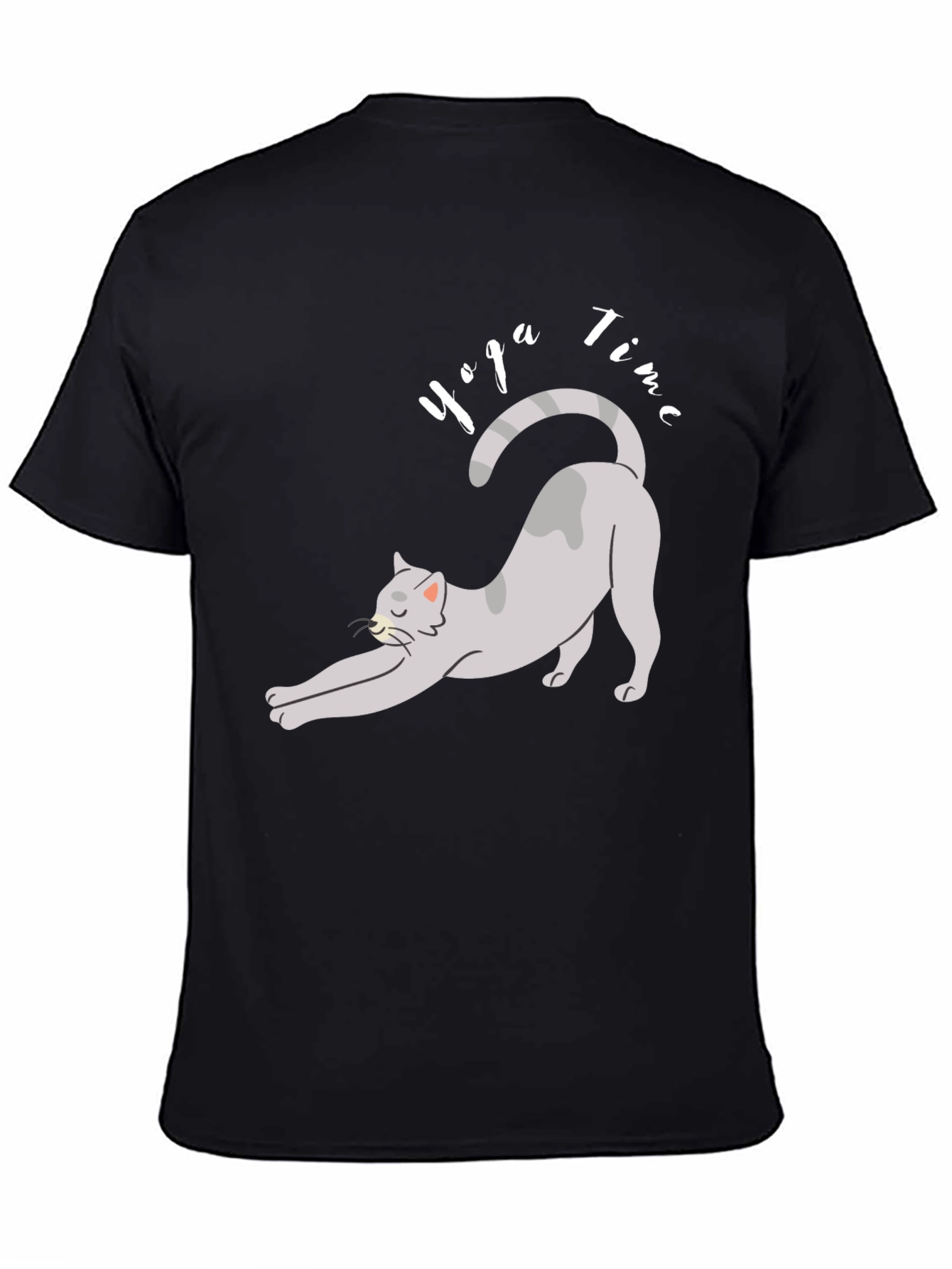 Black Yoga Cat T-Shirt - Time to Relax! view 4