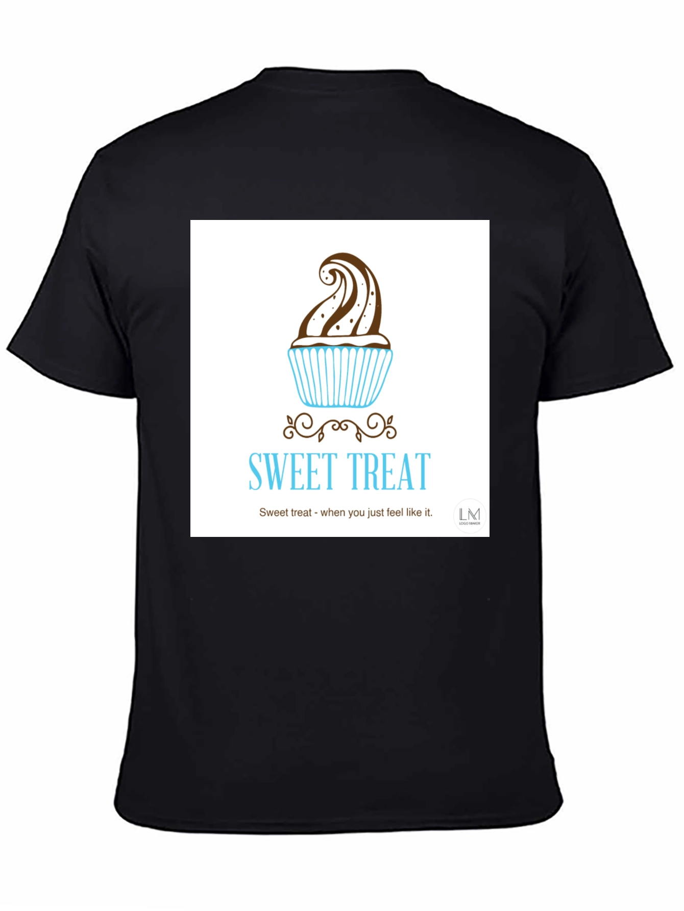 Black Sweet Treat T-Shirt - Cupcake Design view 4