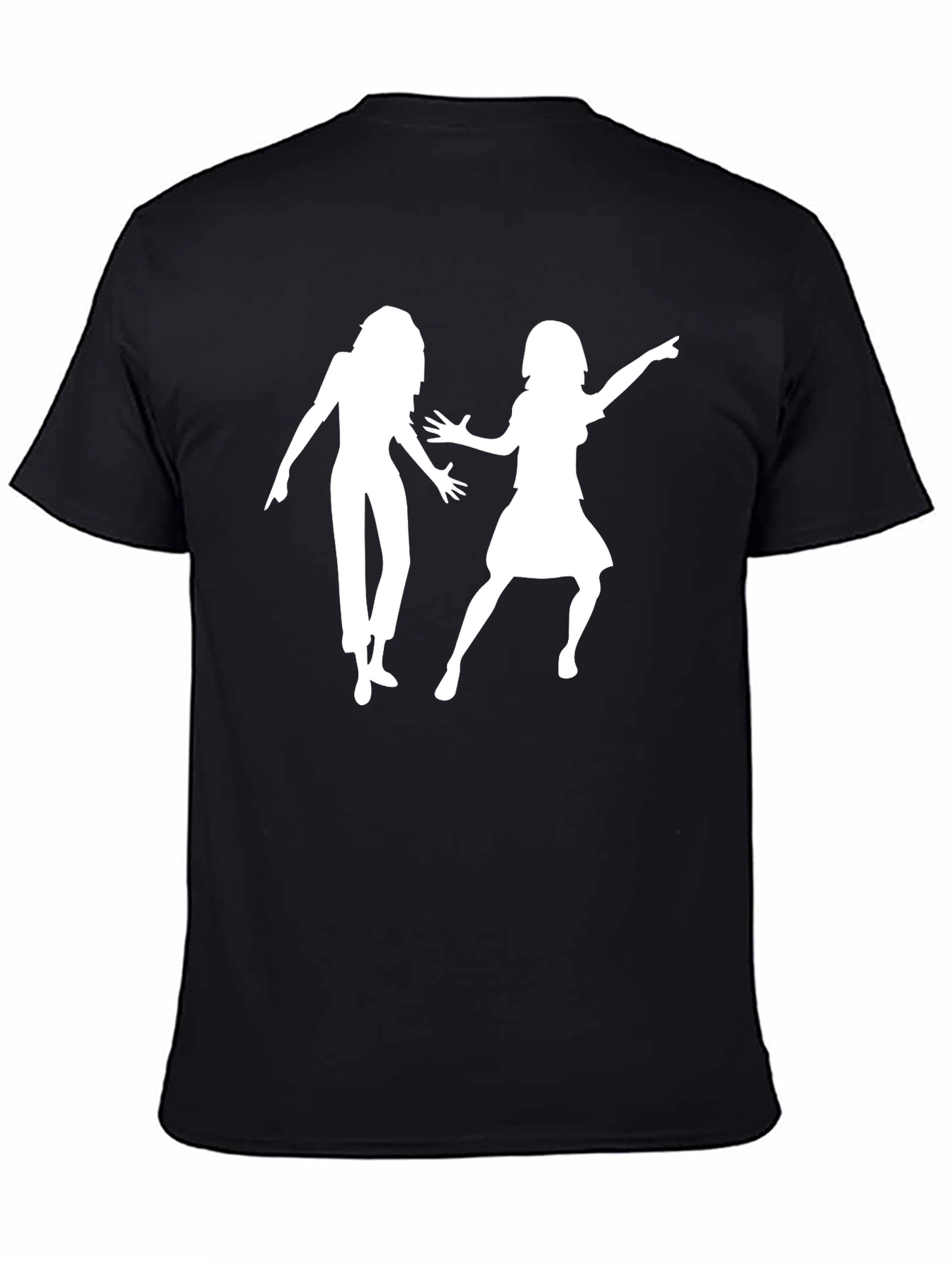Black Retro Dance Silhouette Graphic Tee - Black view 4