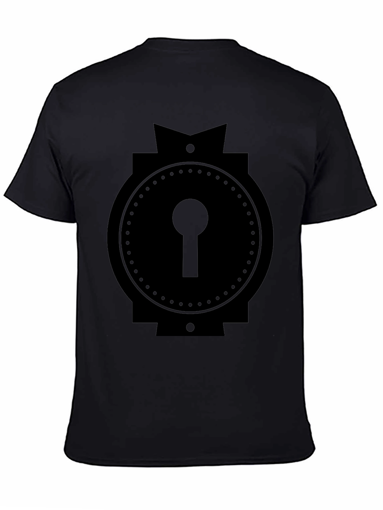 Black Keyhole Graphic Tee - Modern Black T-Shirt view 4