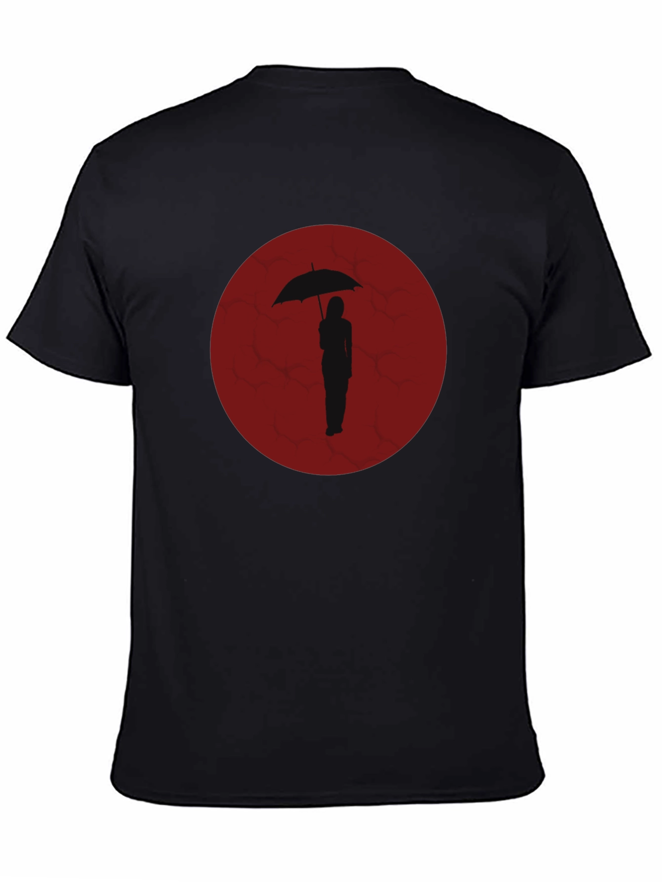 Black Umbrella Woman Graphic Tee - Black view 4