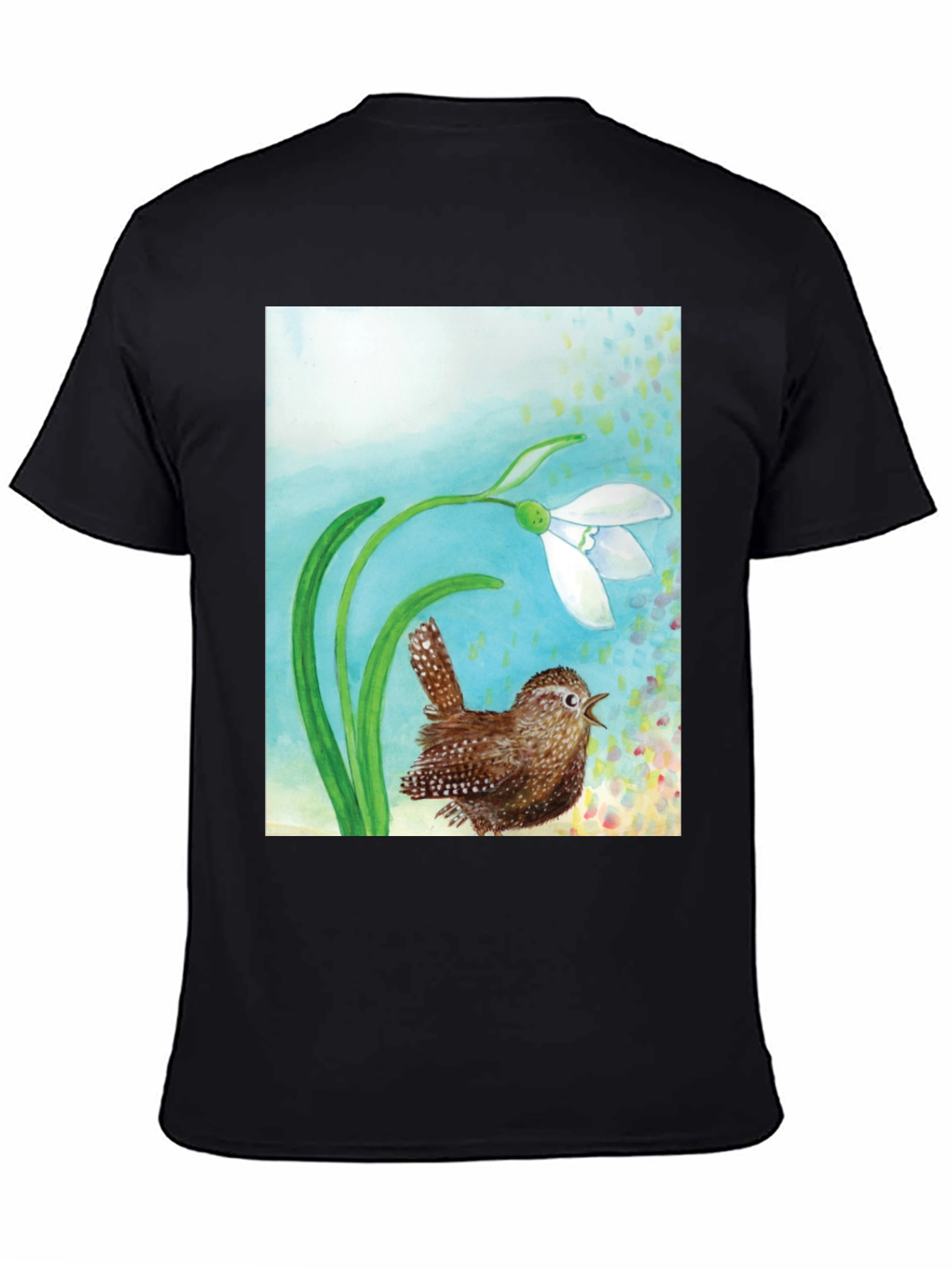 Black Snowdrop and Wren T-Shirt view 4