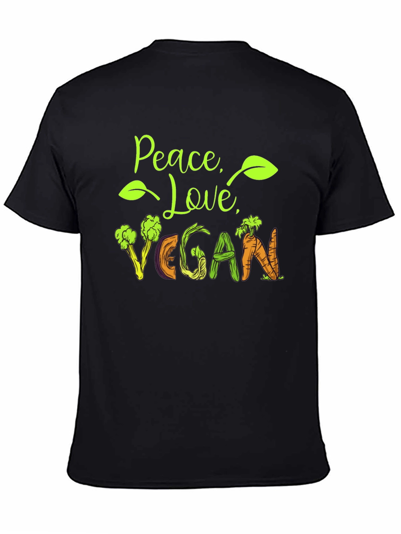 Black Peace Love Vegan Graphic Tee view 4