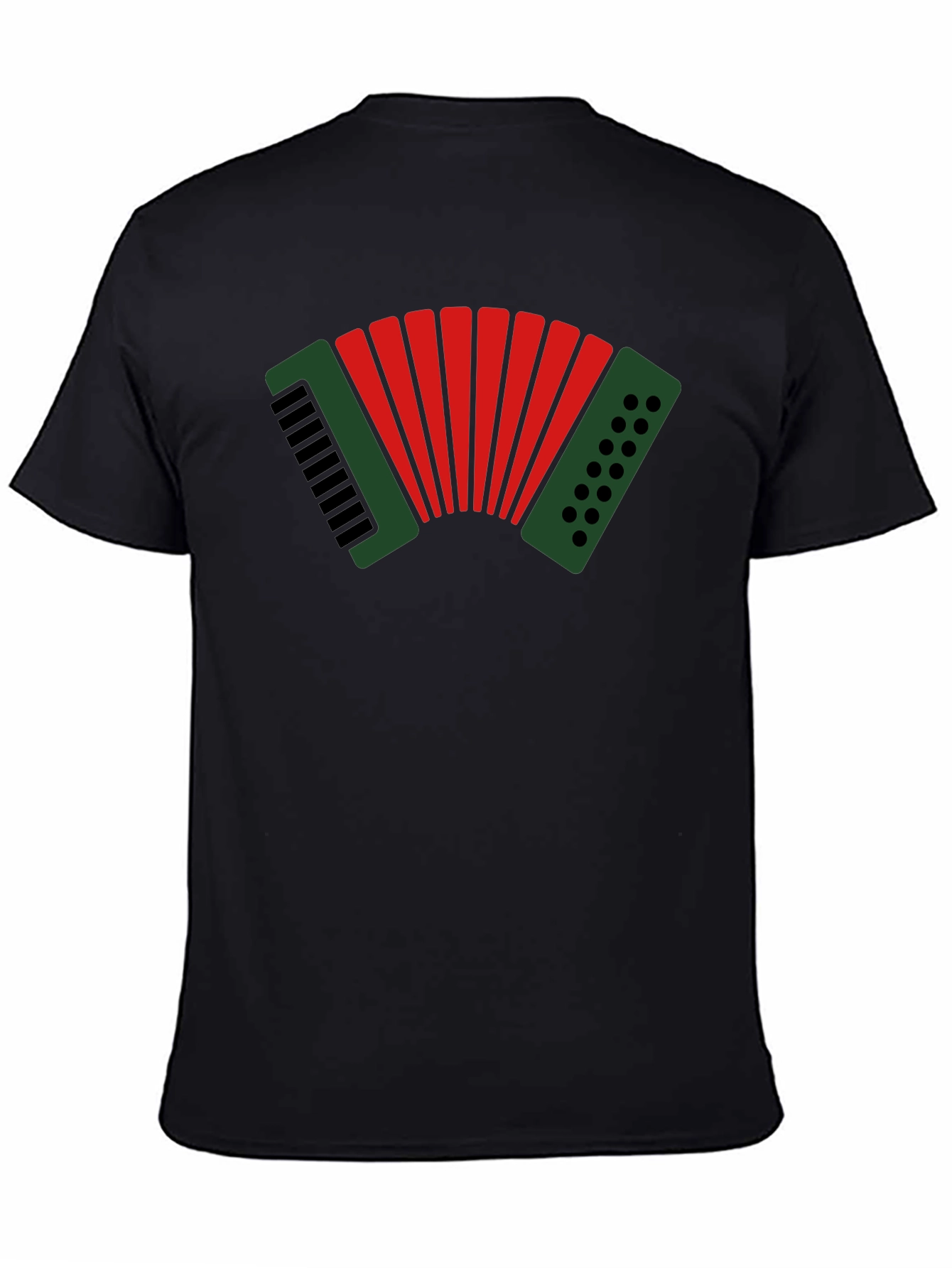 Black Accordion Graphic Tee - Music Lover's T-Shirt view 4