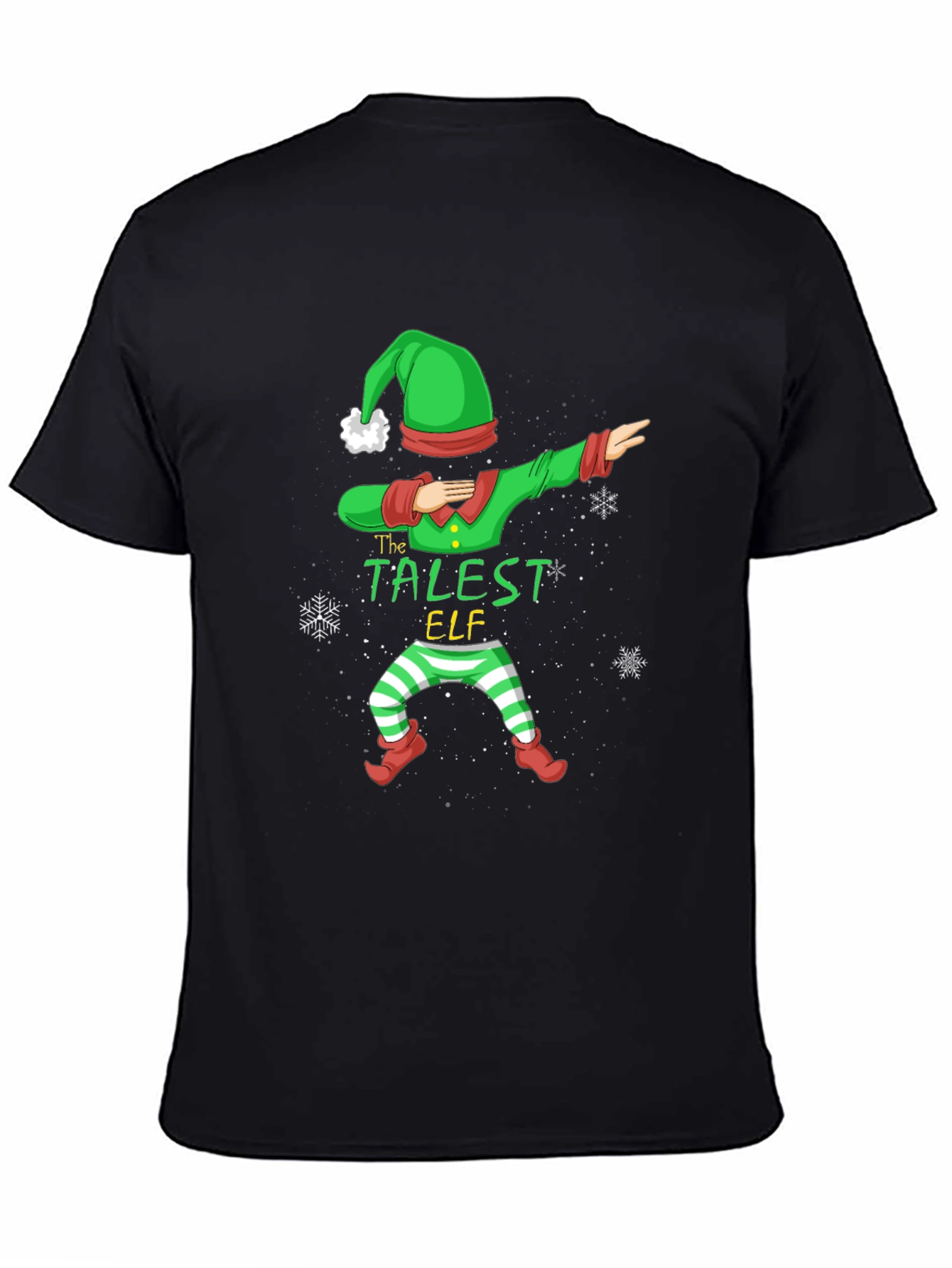 Black Dabbing Elf T-Shirt - Christmas Holiday Tee view 4