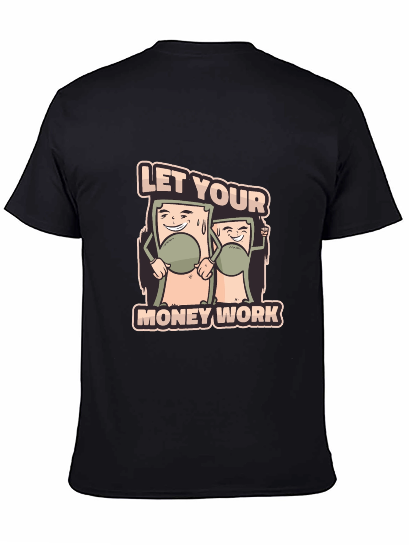Black Let Your Money Work Graphic Tee view 4