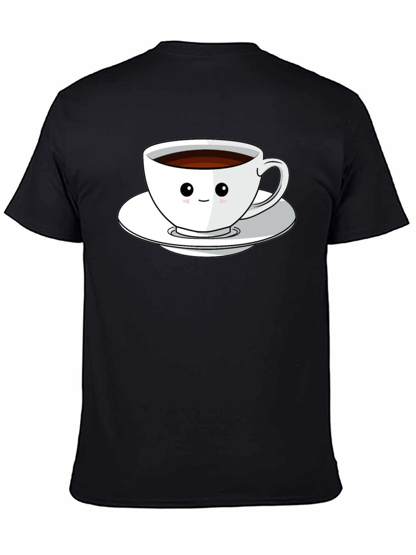Black Cute Coffee Cup Graphic Tee - Black T-Shirt view 4