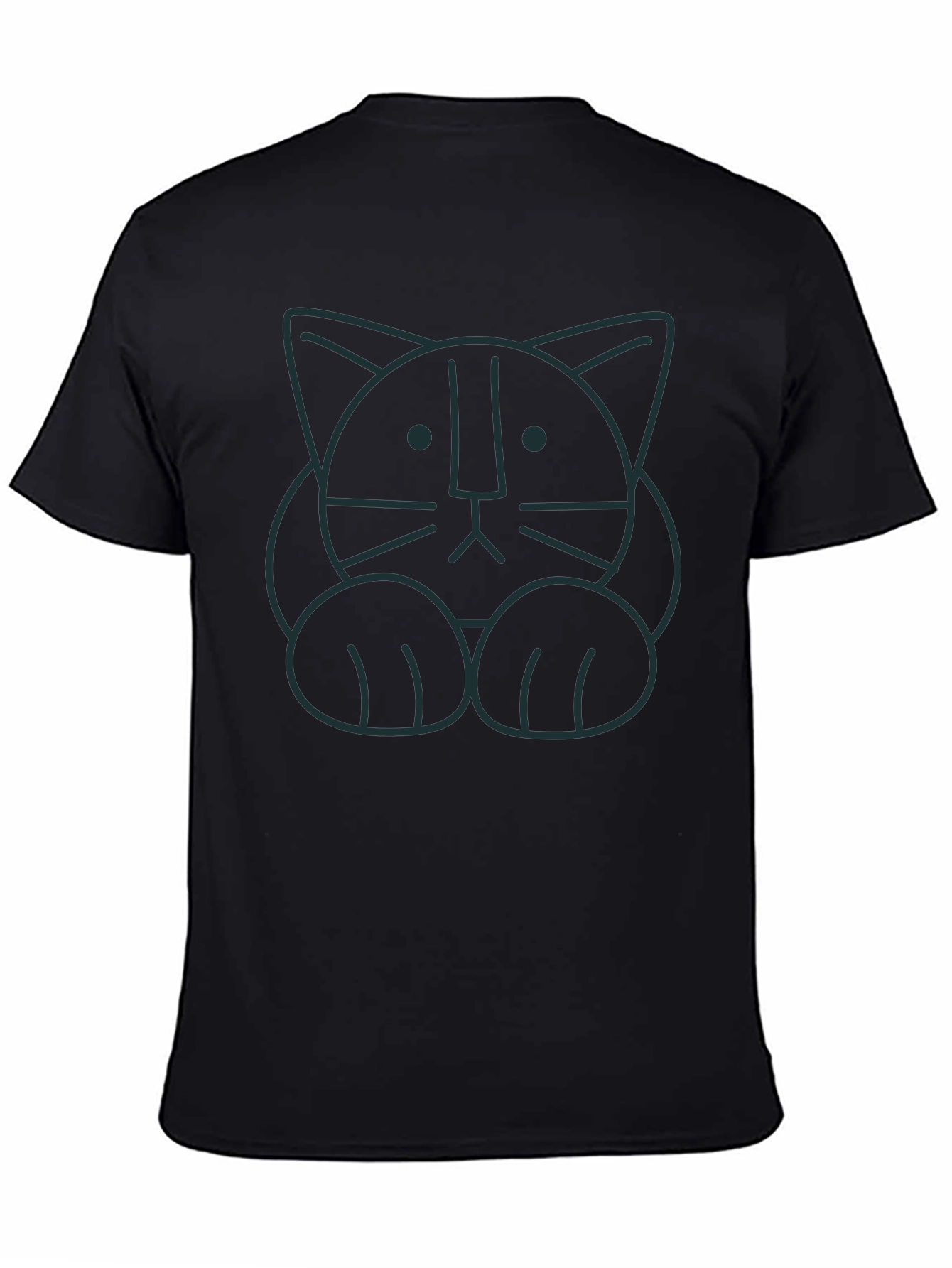 Black Minimalist Cat Graphic T-Shirt - Soft Cotton Tee view 4