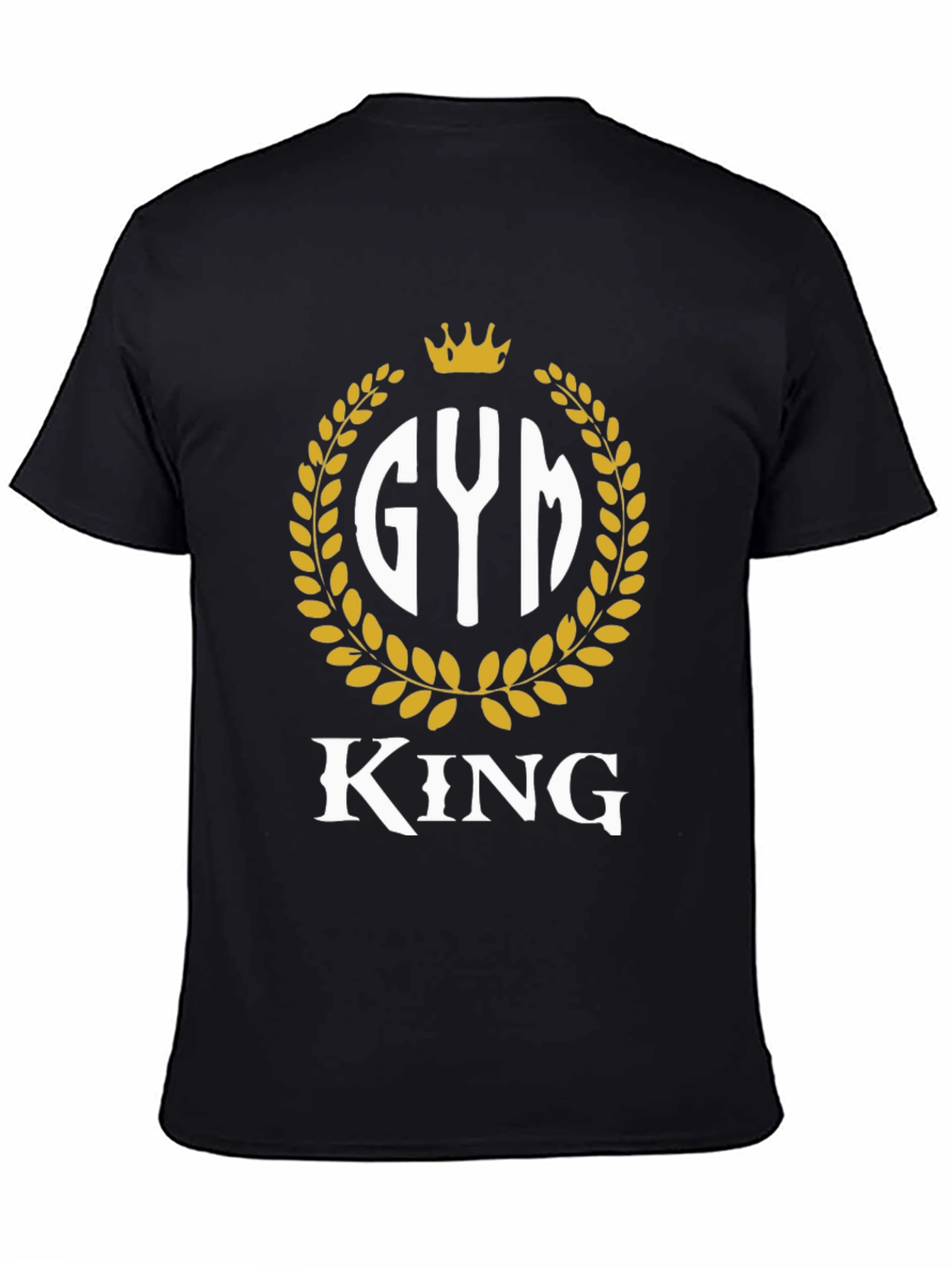 Black Gym King T-Shirt - Black Fitness Tee view 4